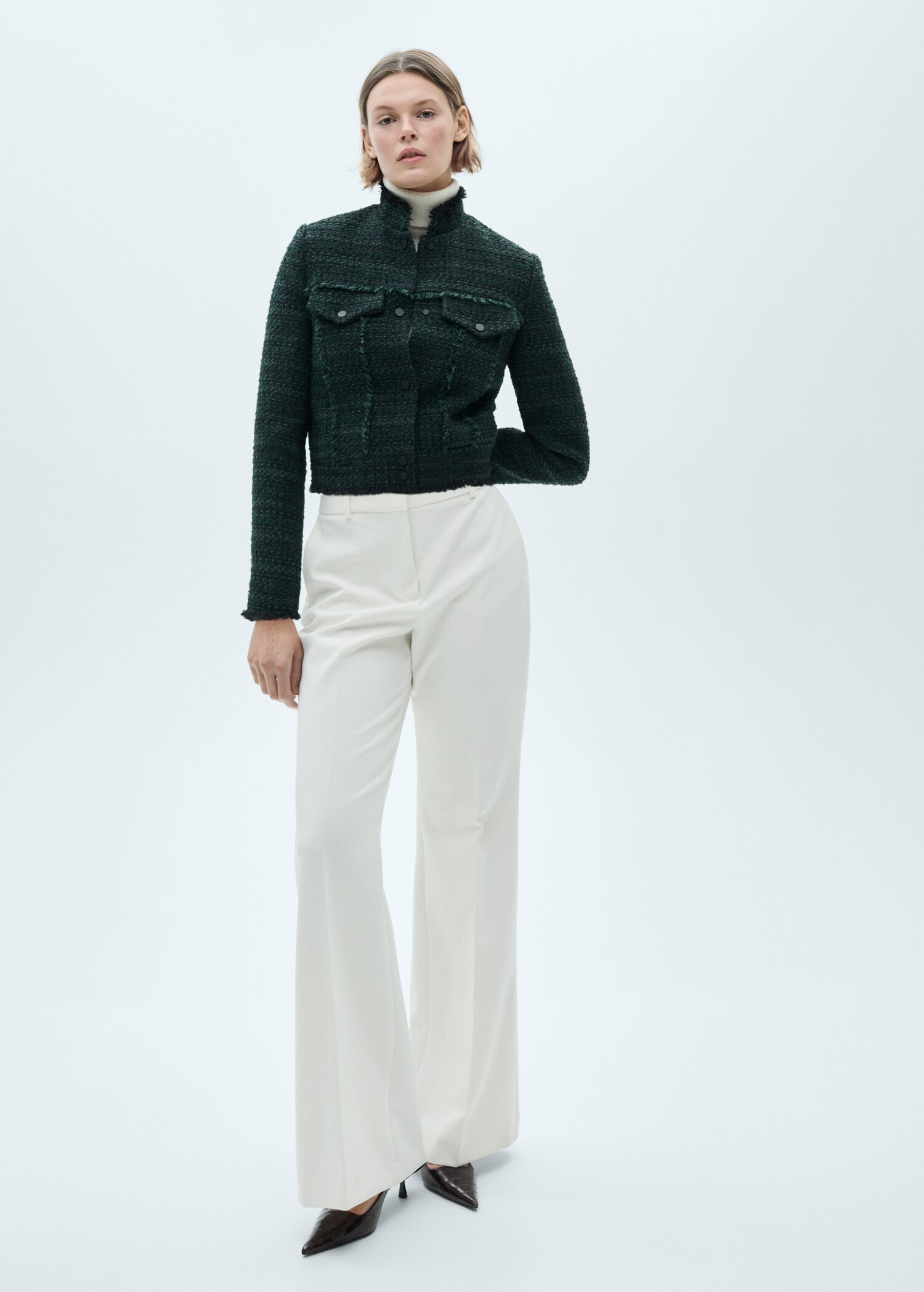 Veste tweed col montant - Plan général