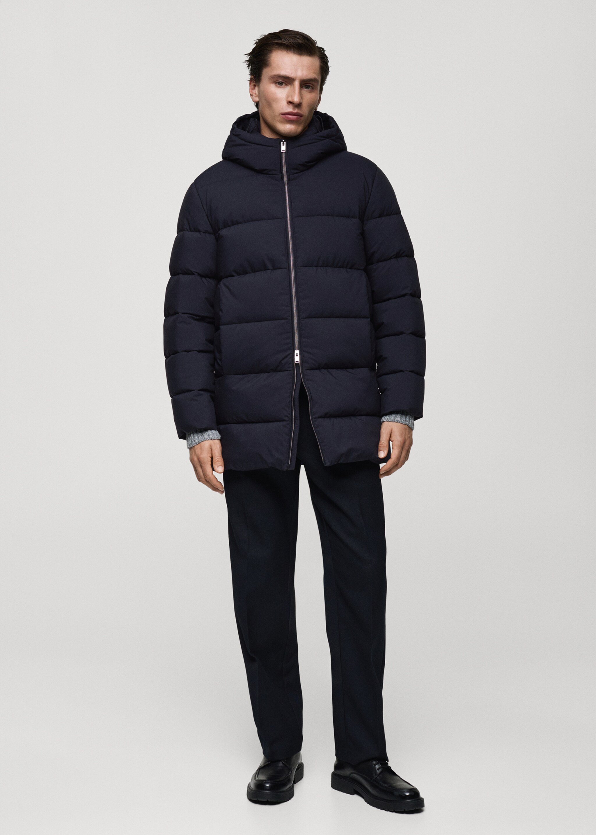 Water-repellent quilted coat - General plane, Dark Navy. Ref: 77057911-00.