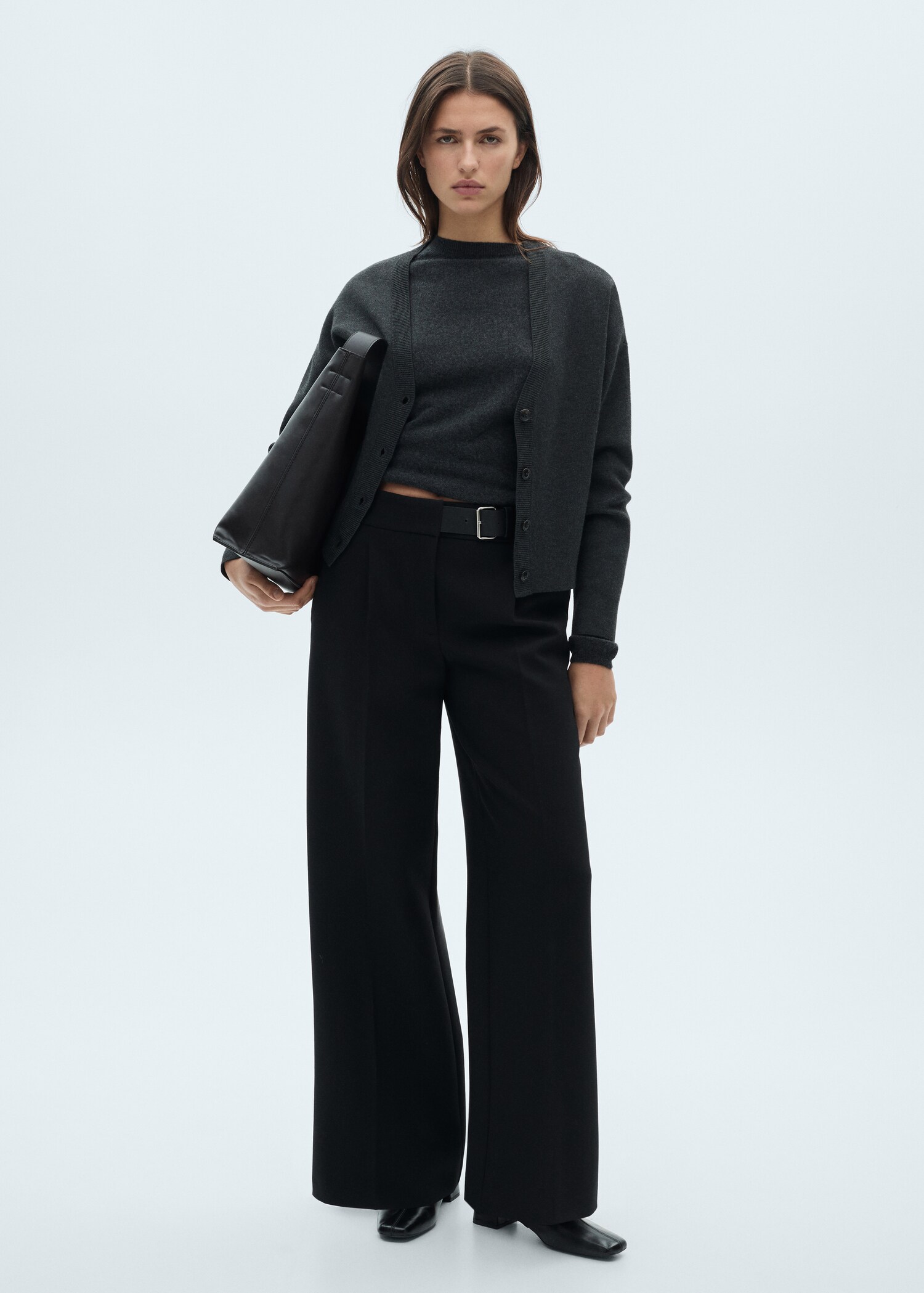 Belt straight-fit pants - General plane