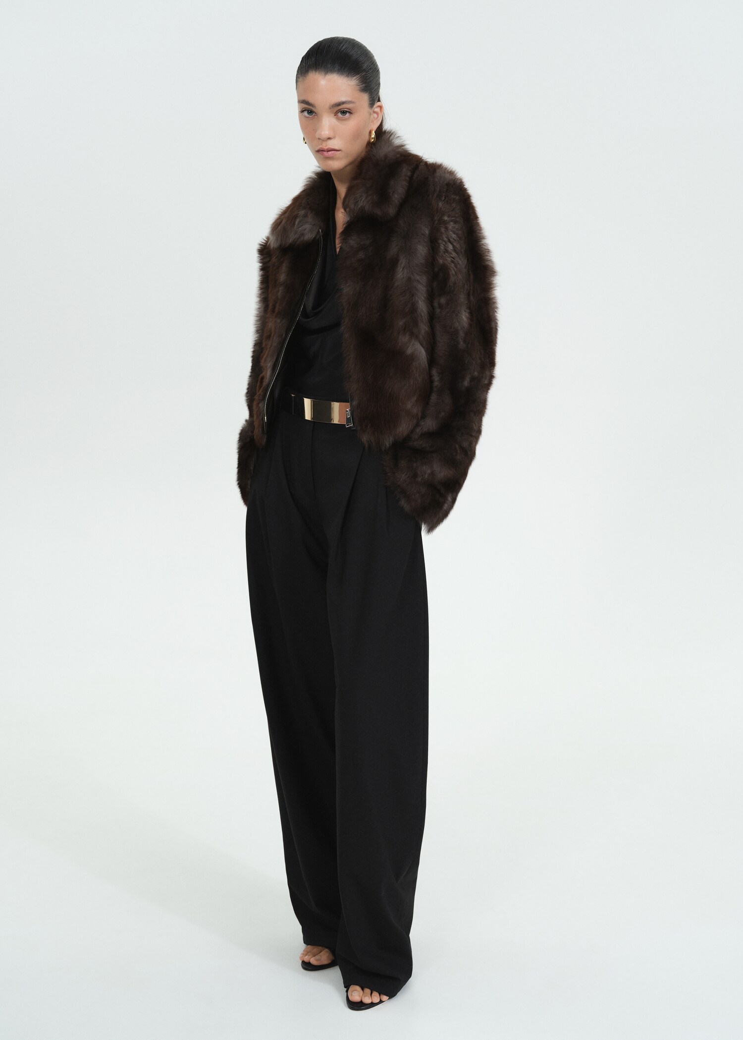 100% leather fur jacket - General plane