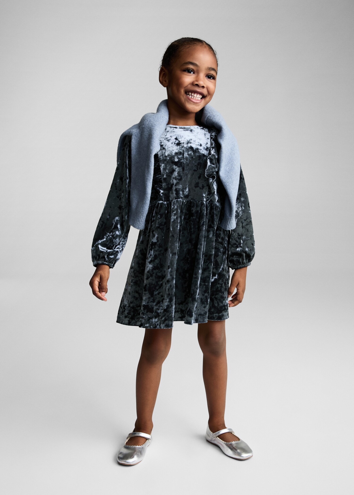 Ruffled velvet dress - General plane