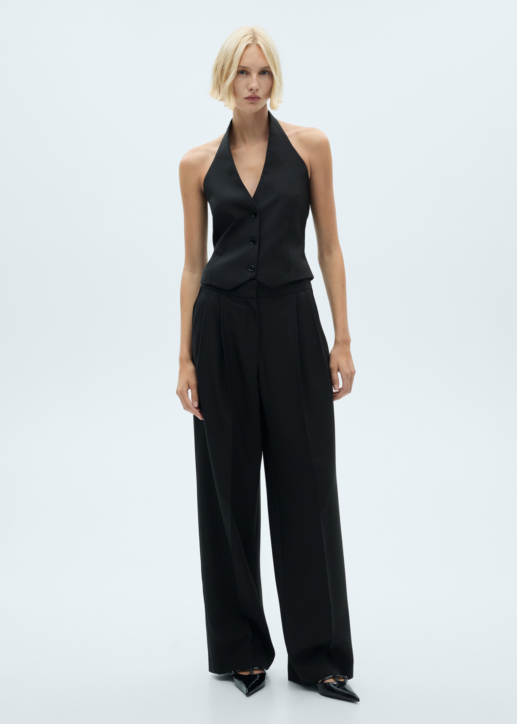 Halter suit waistcoat - General plane, Black. Ref: 77059239-00.