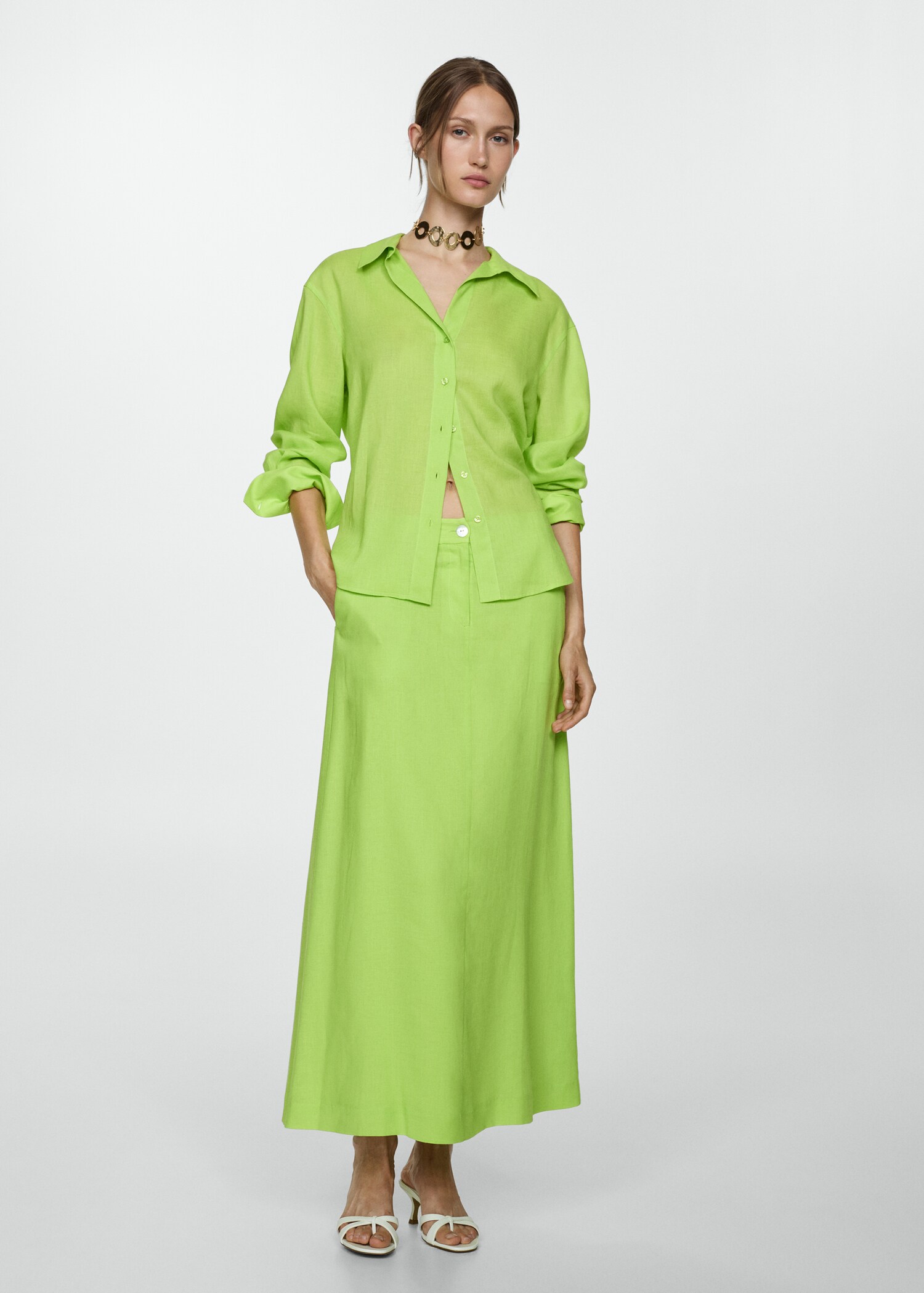 Long lyocell skirt - General plane