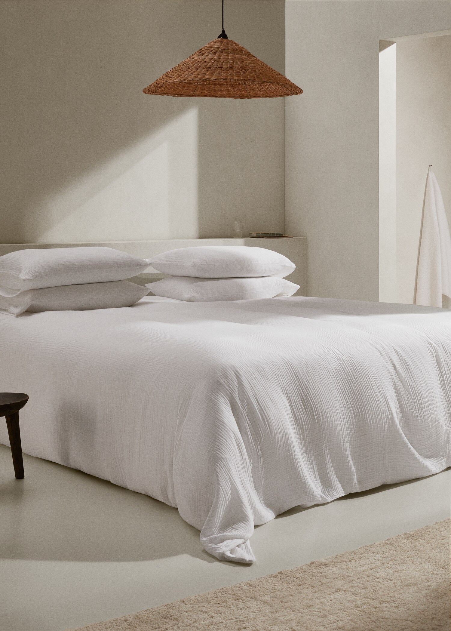 Cotton gauze duvet cover single bed - General plane