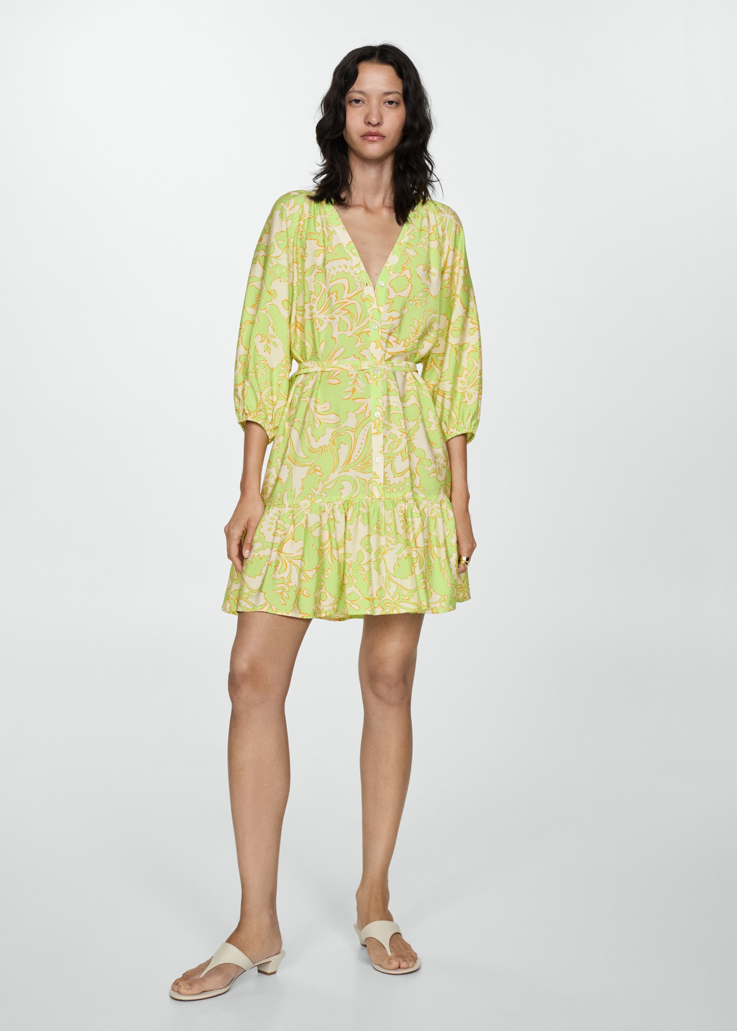 Robe imprimée à nœud Femme MANGO OUTLET France métropolitaine