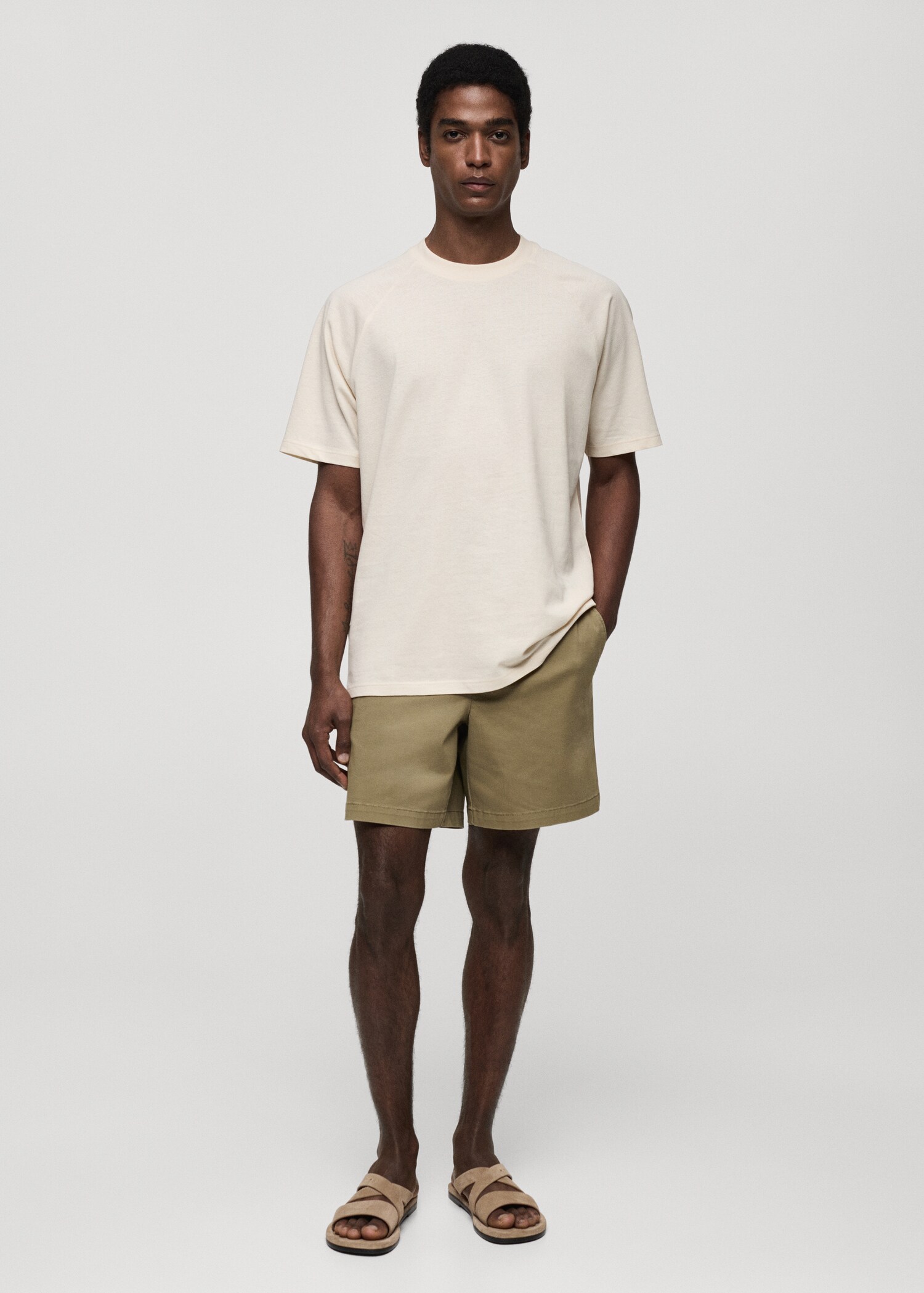 Katoenen relaxed-fit T-shirt - Overzichtstekening