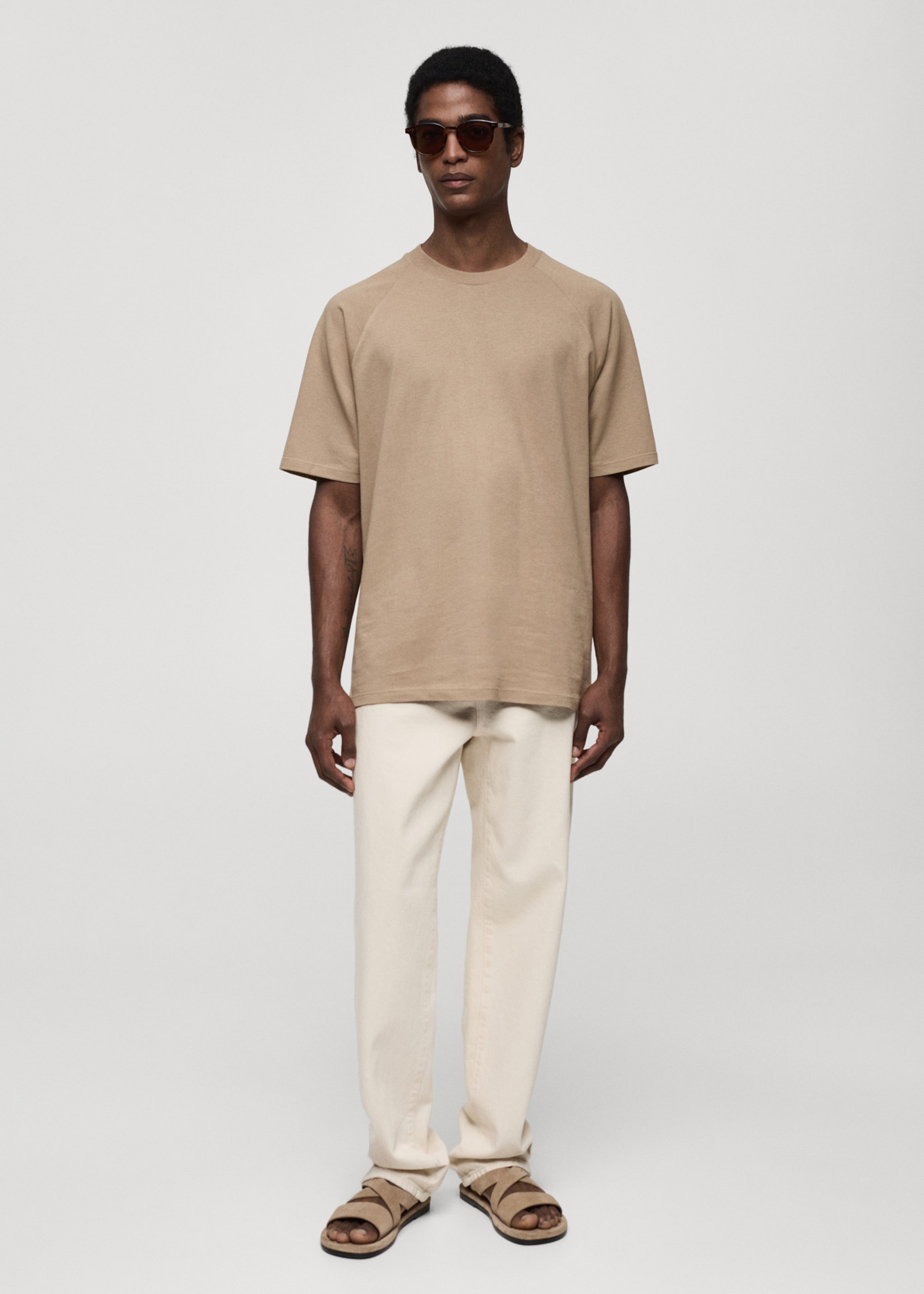 Katoenen relaxed-fit T-shirt - Overzichtstekening