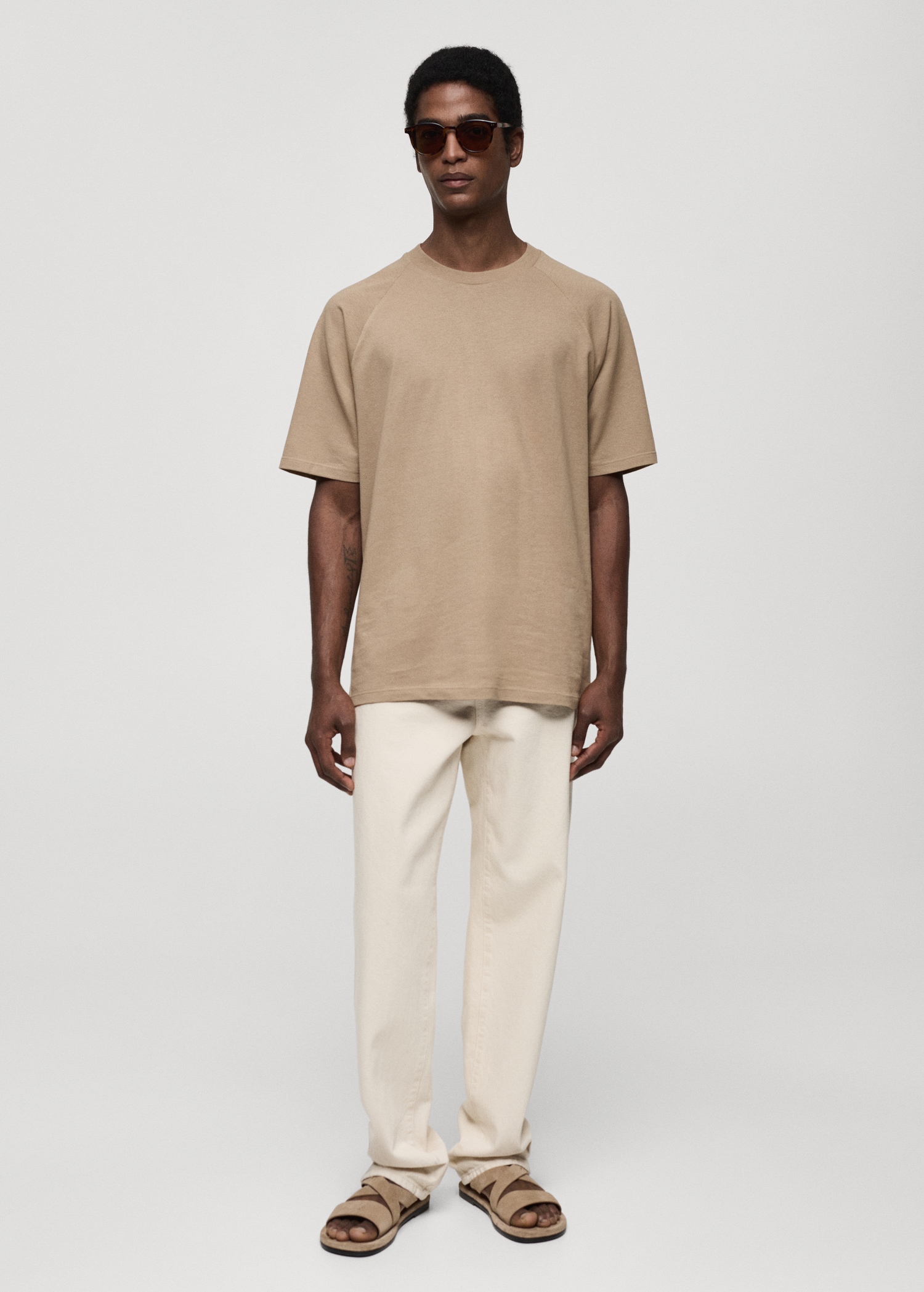 Katoenen relaxed-fit T-shirt - Overzichtstekening