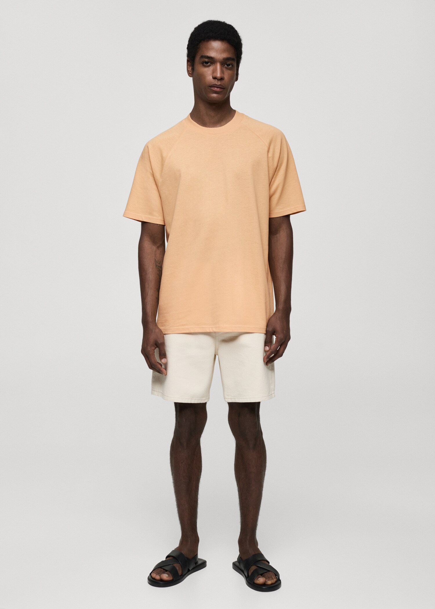 Katoenen relaxed-fit T-shirt - Overzichtstekening