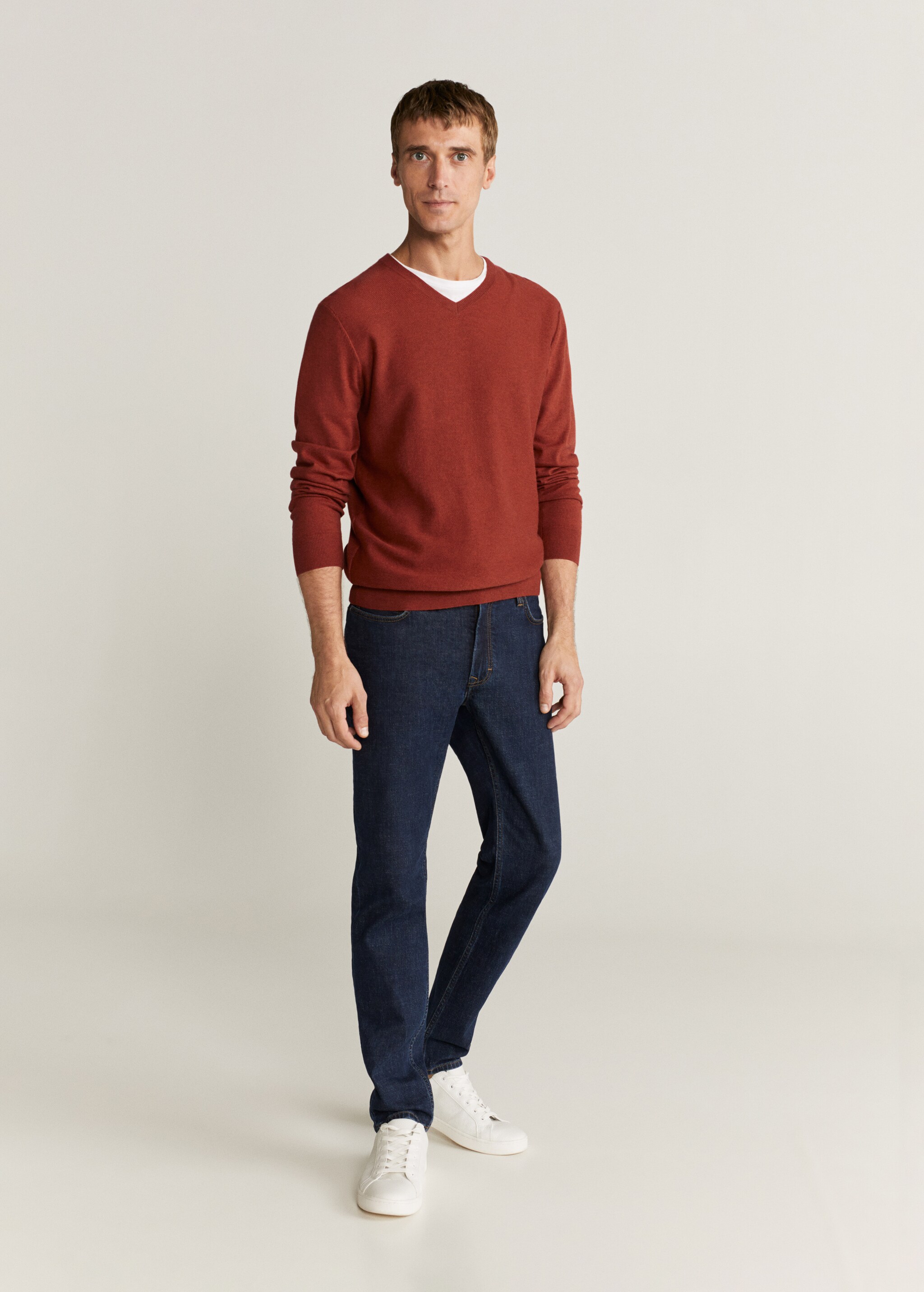 Textured cotton cashmere-blend sweater - General plane