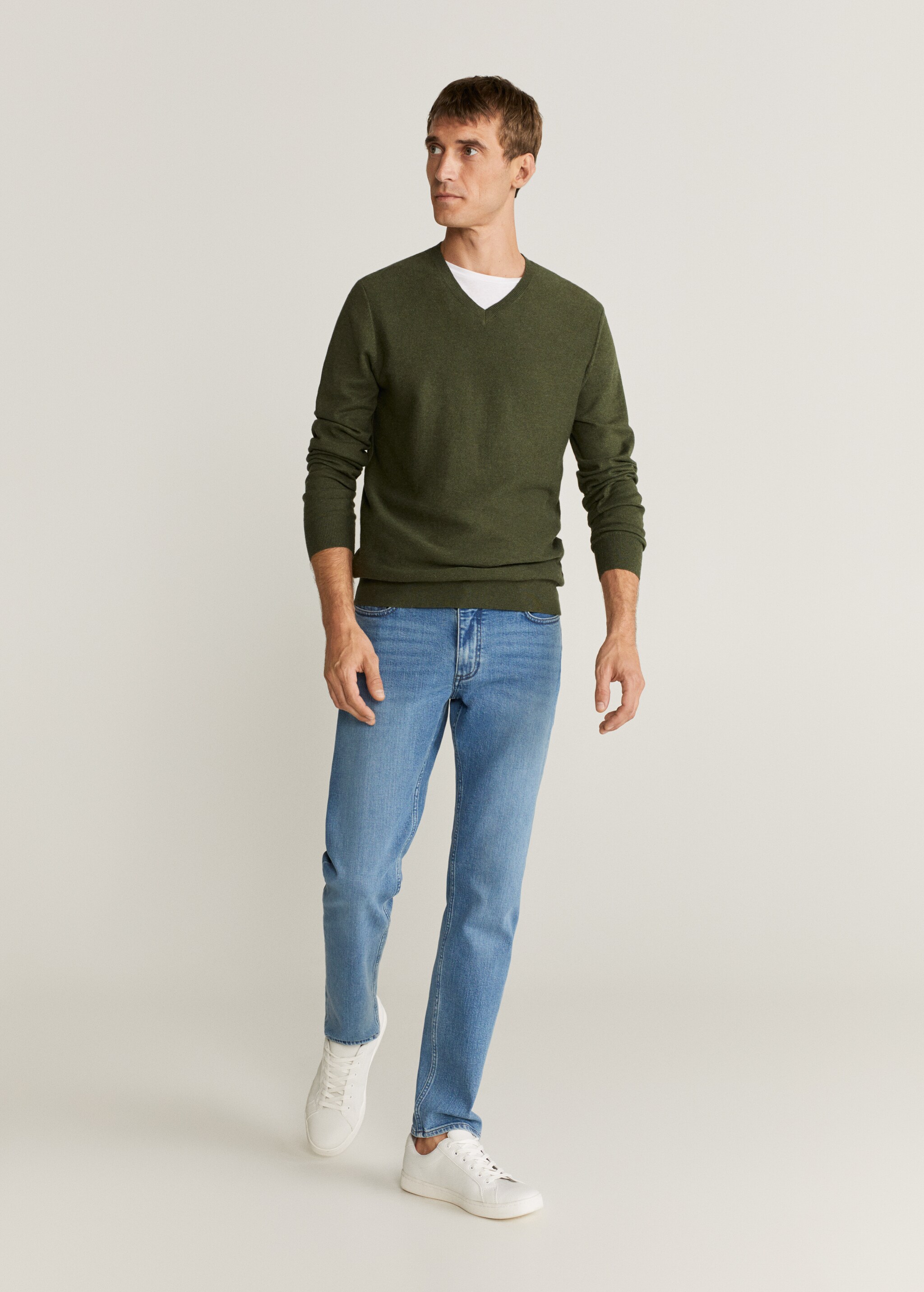 Textured cotton cashmere-blend sweater - General plane