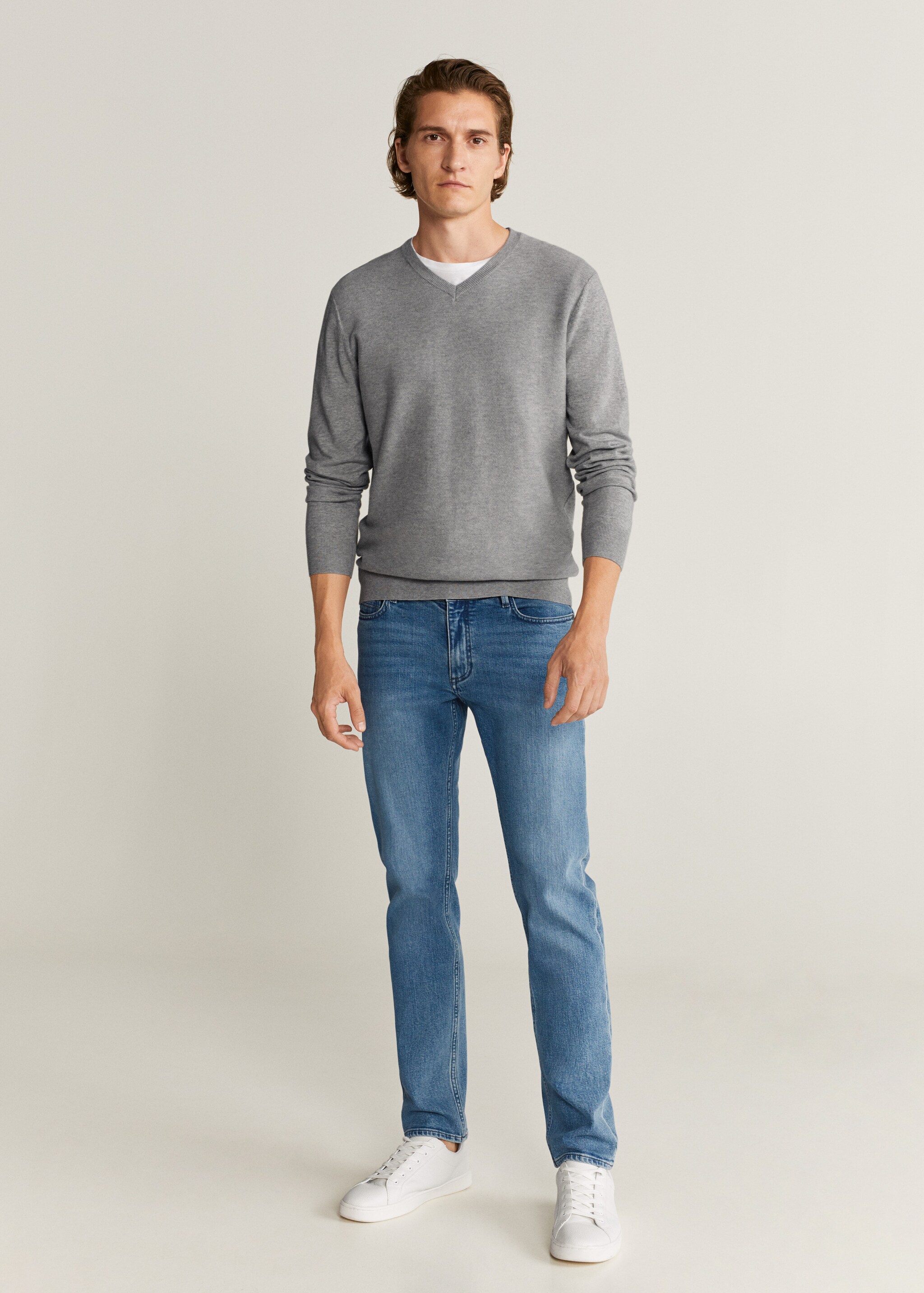 Textured cotton cashmere-blend sweater - General plane