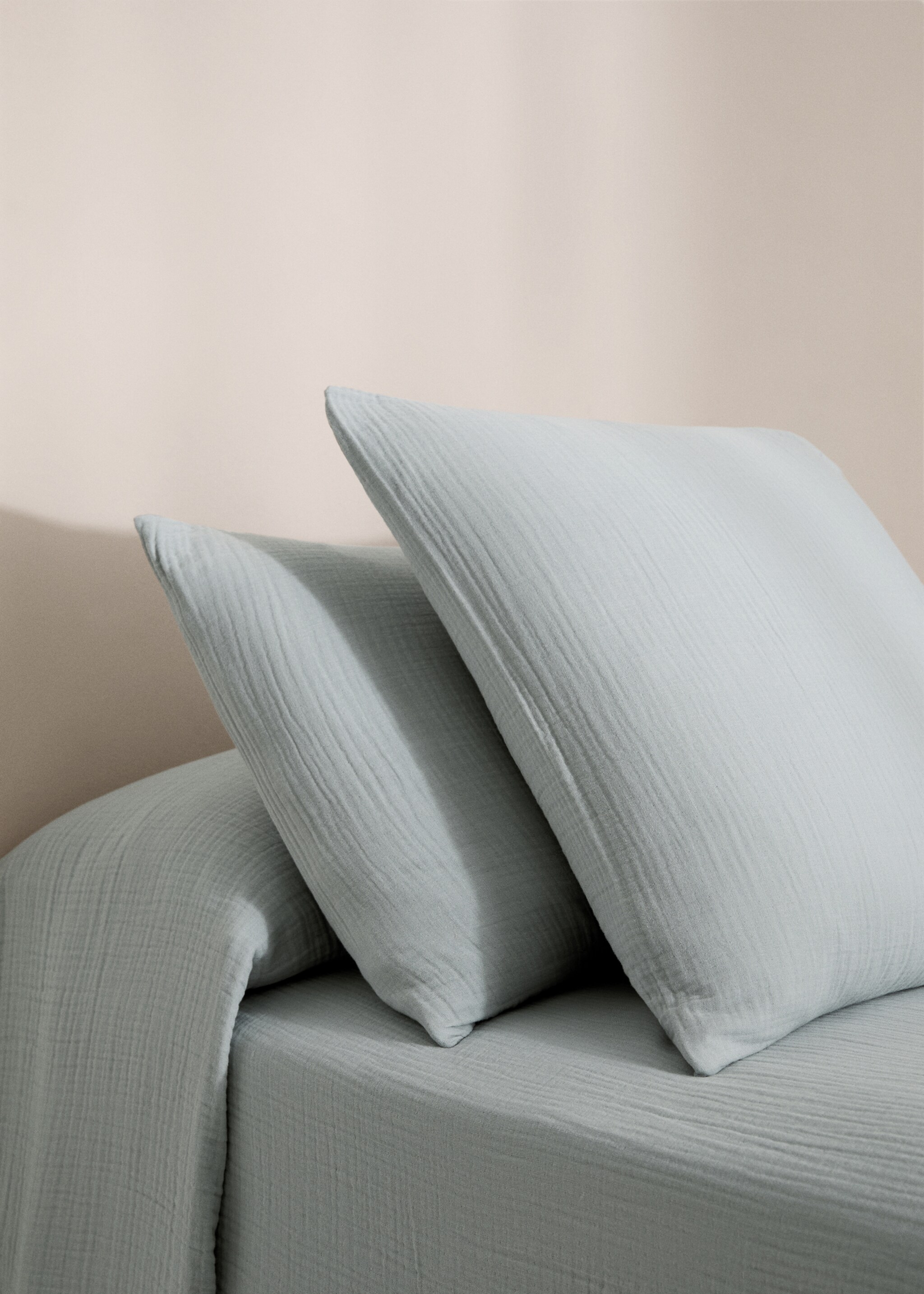 Taie d'oreiller gaze coton 50x75 cm - Plan général, Vert d´eau. Ref: 77060573-00.