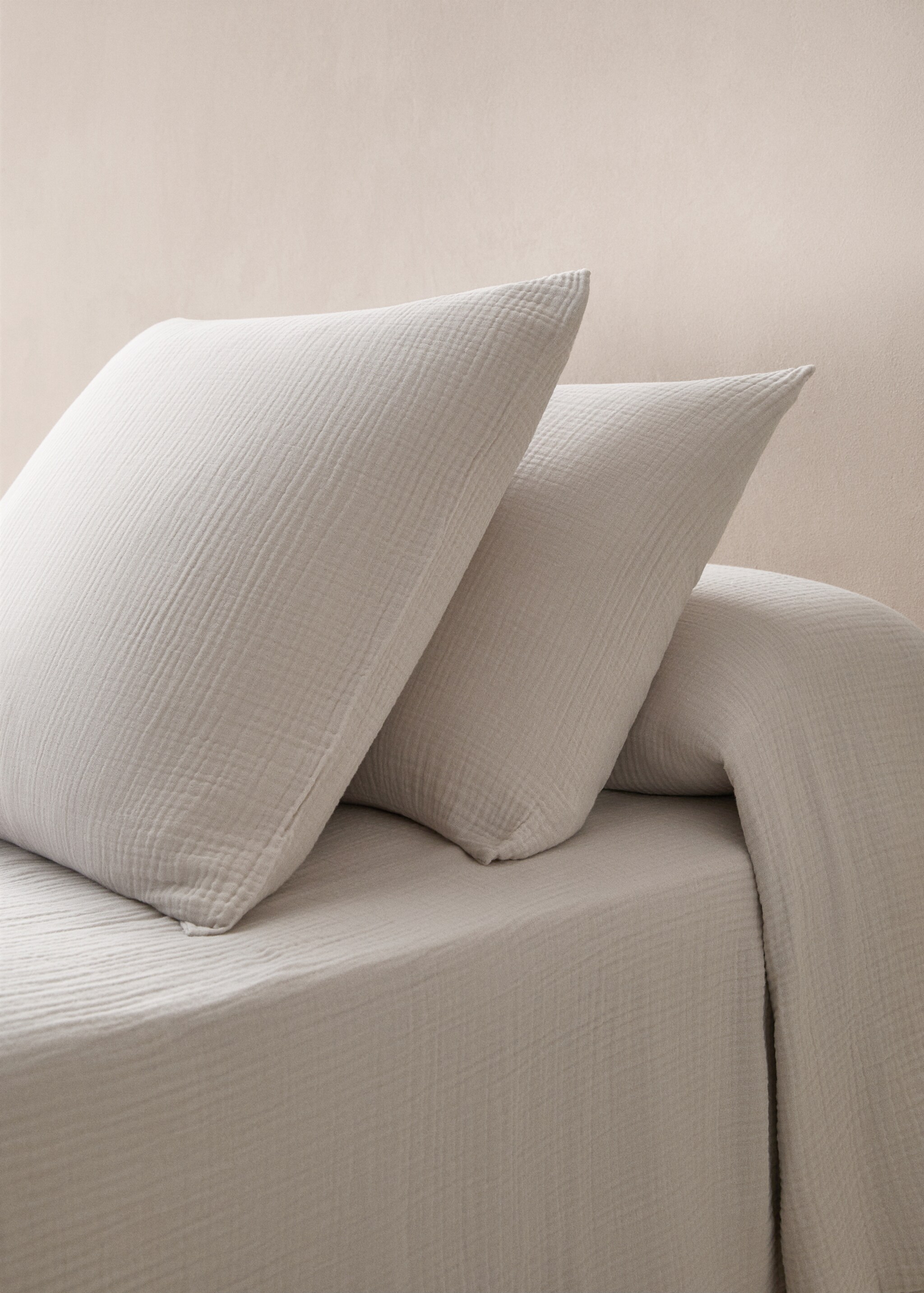 Cotton gauze pillow case 50x75cm - General plane, Light Heather Grey. Ref: 77060573-00.