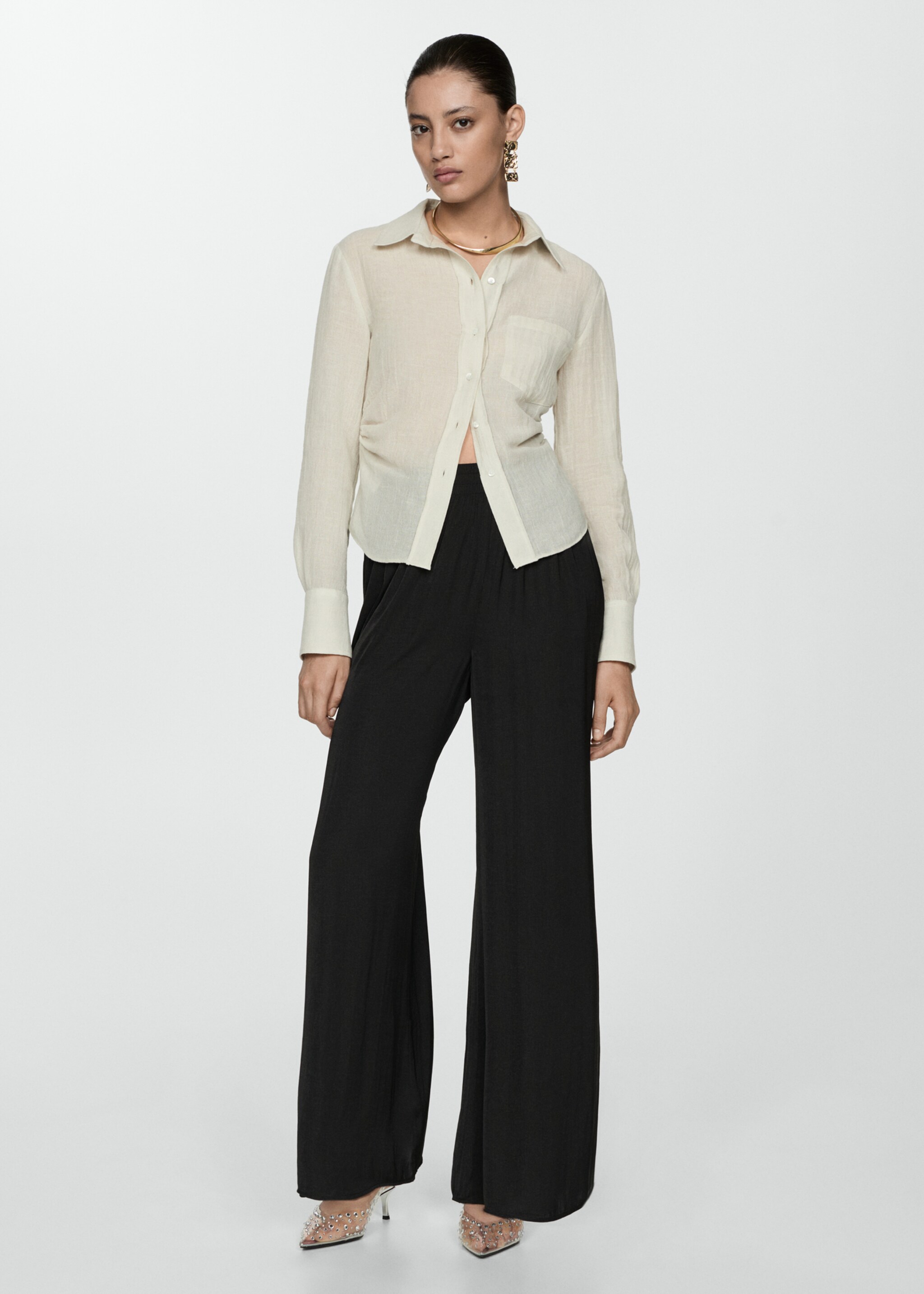 Wide leg fluid trousers - General plane