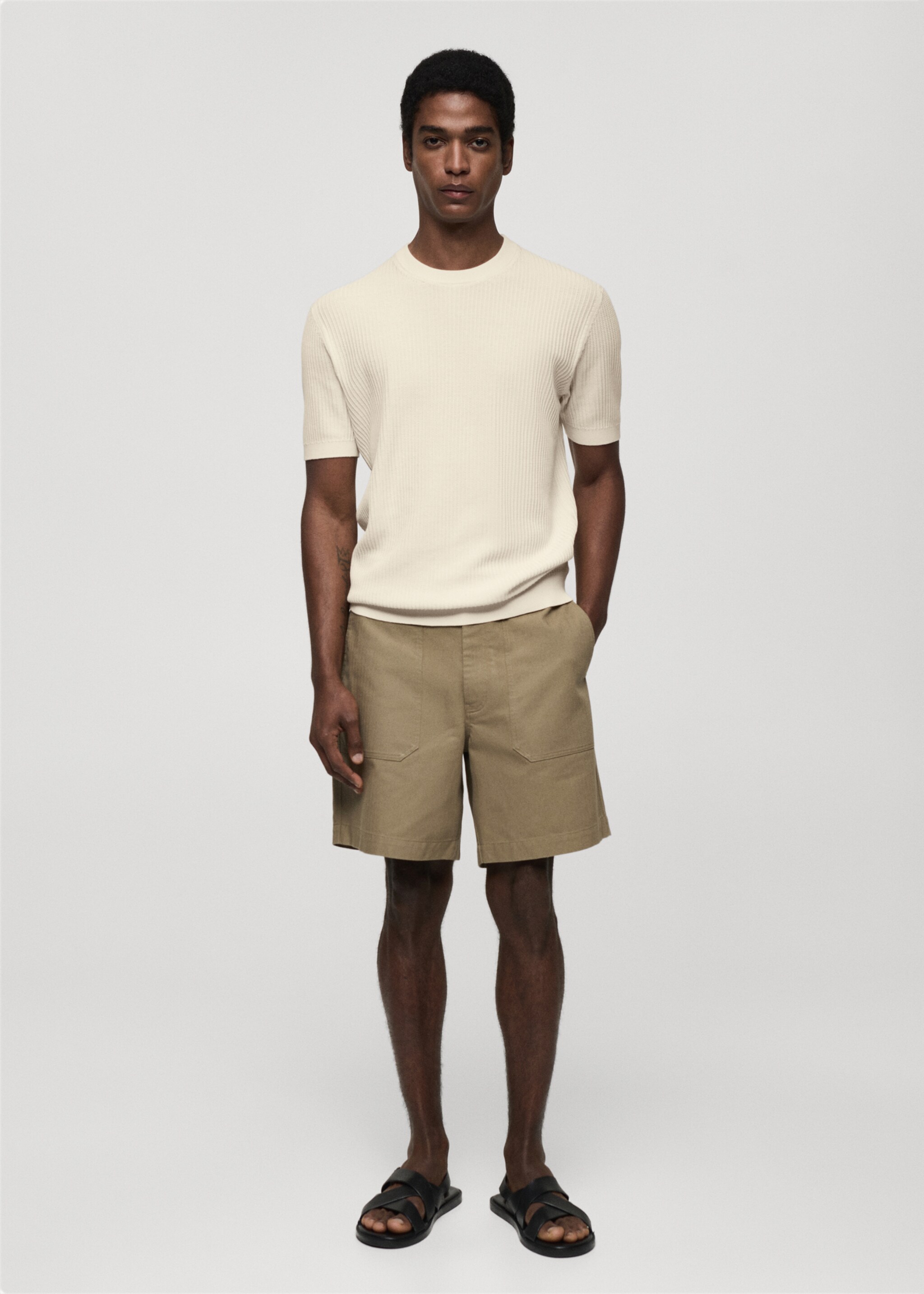 Camiseta punto canalé - Plano general