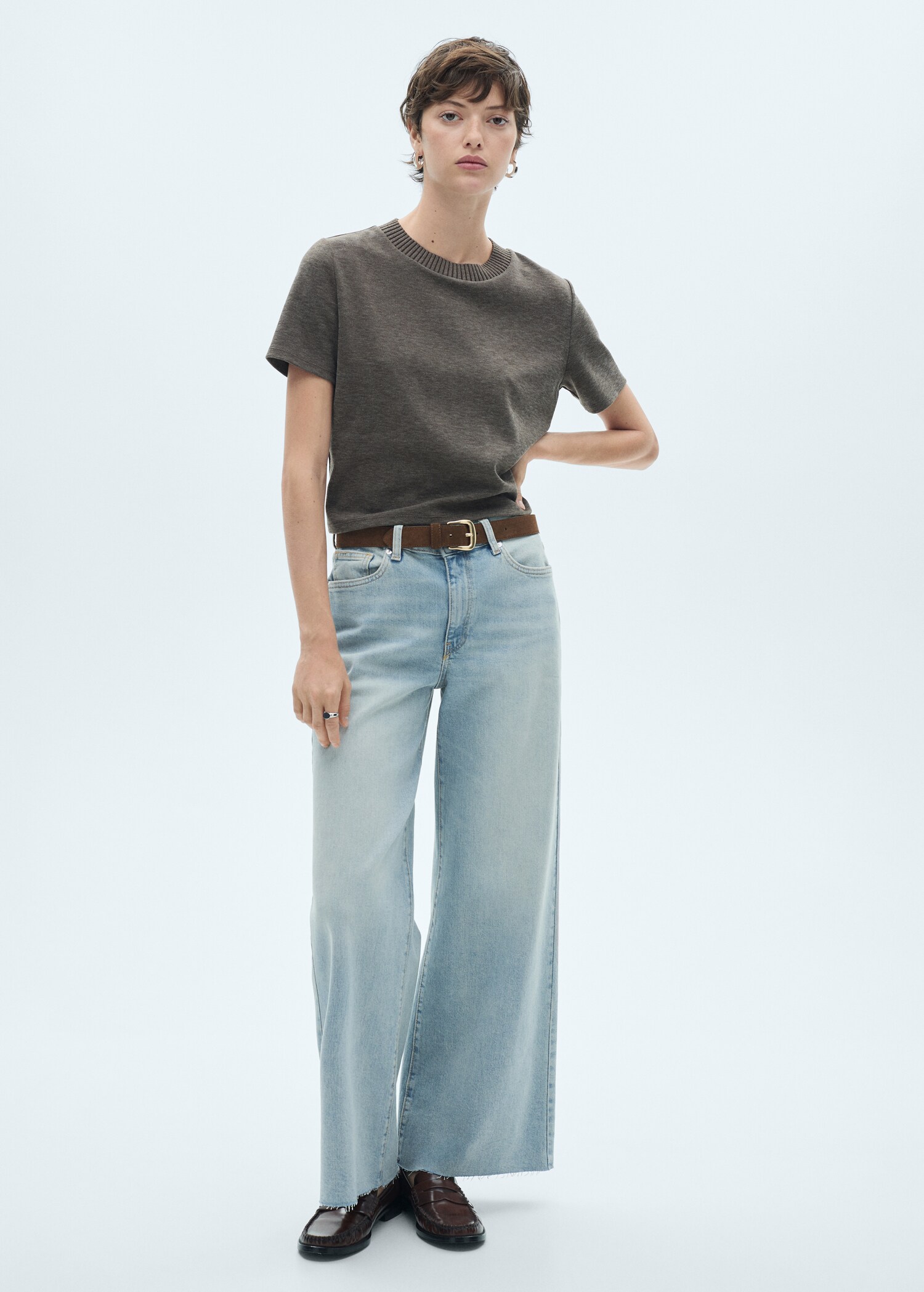 Mid waist culotte jeans - General plane