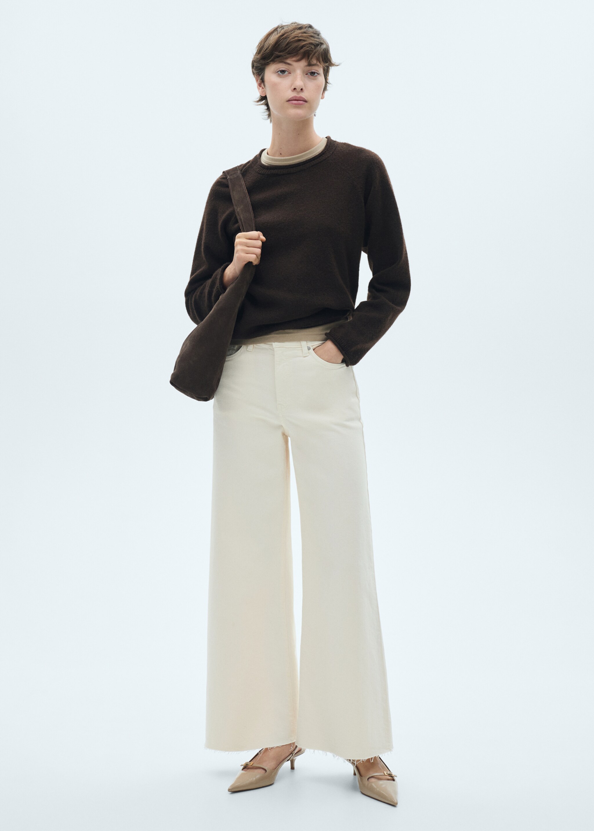 Mid waist culotte jeans - General plane