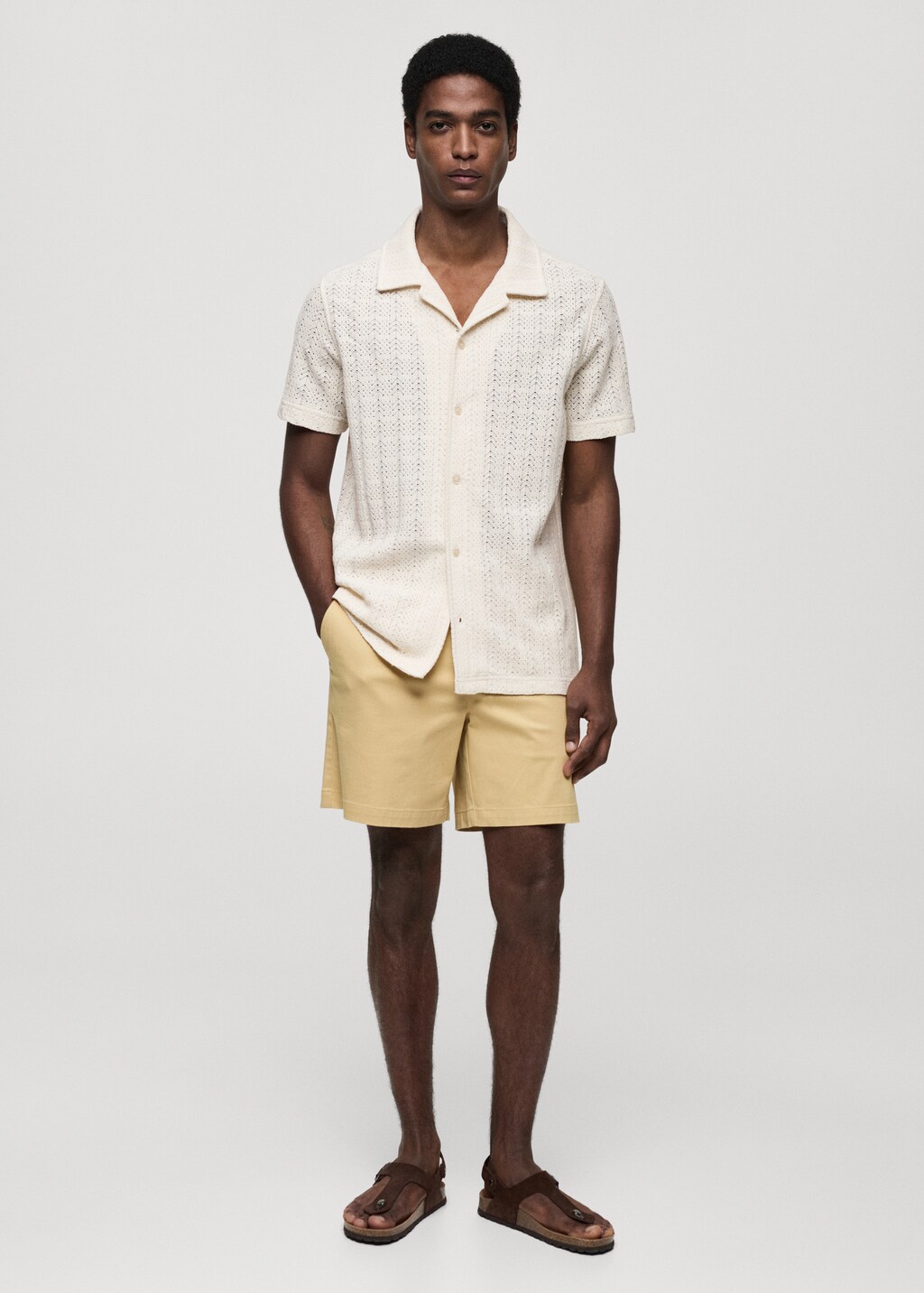 Crochet knitted shirt - Men | MANGO OUTLET USA