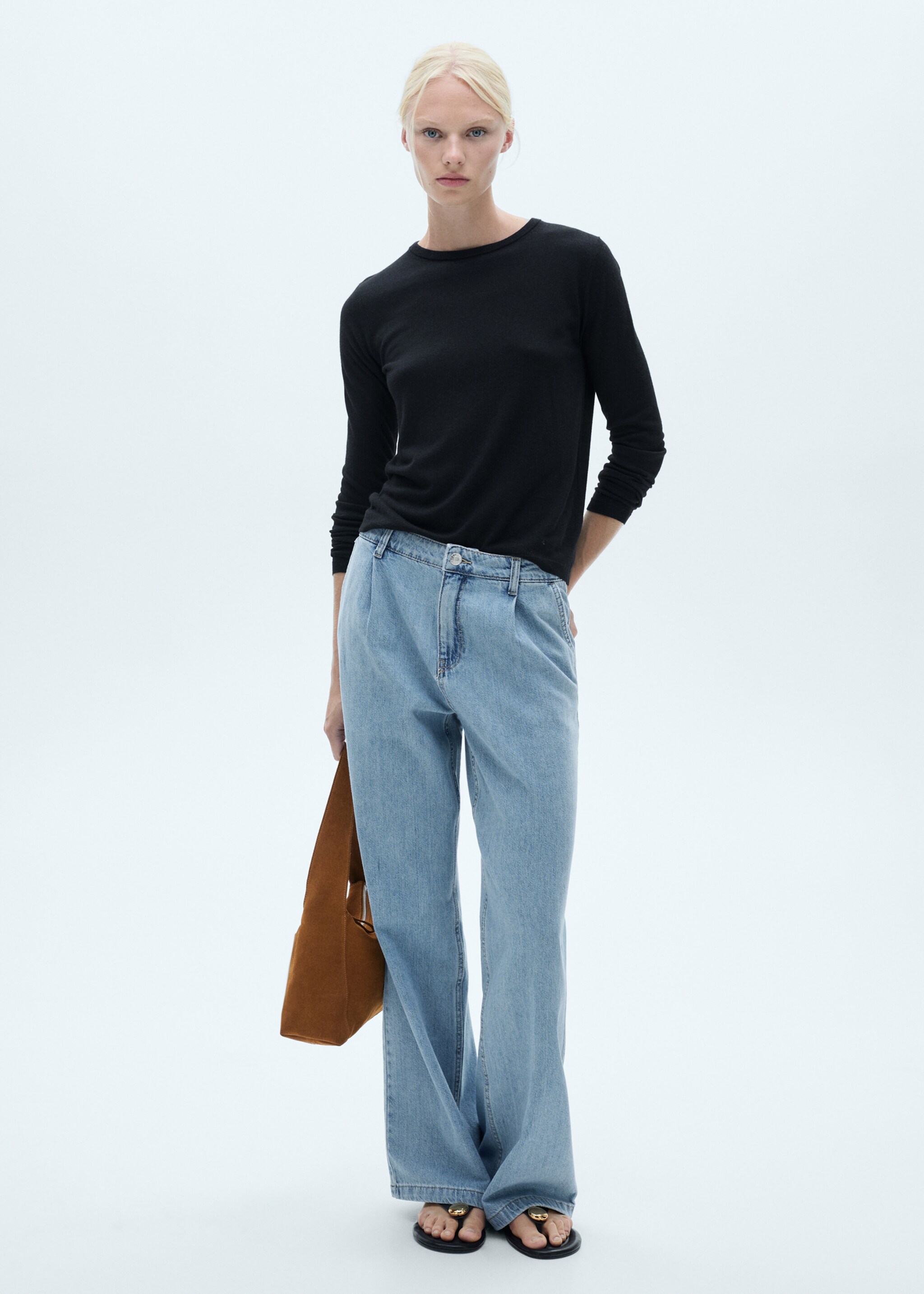 Wideleg pleated jeans - General plane