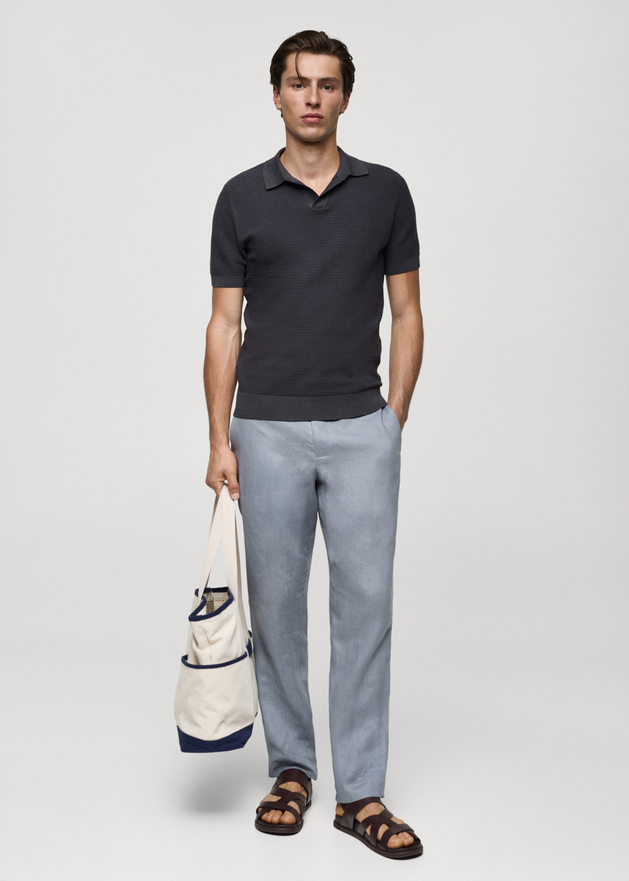 Polo algodón tencel punto trenzado - Plano general