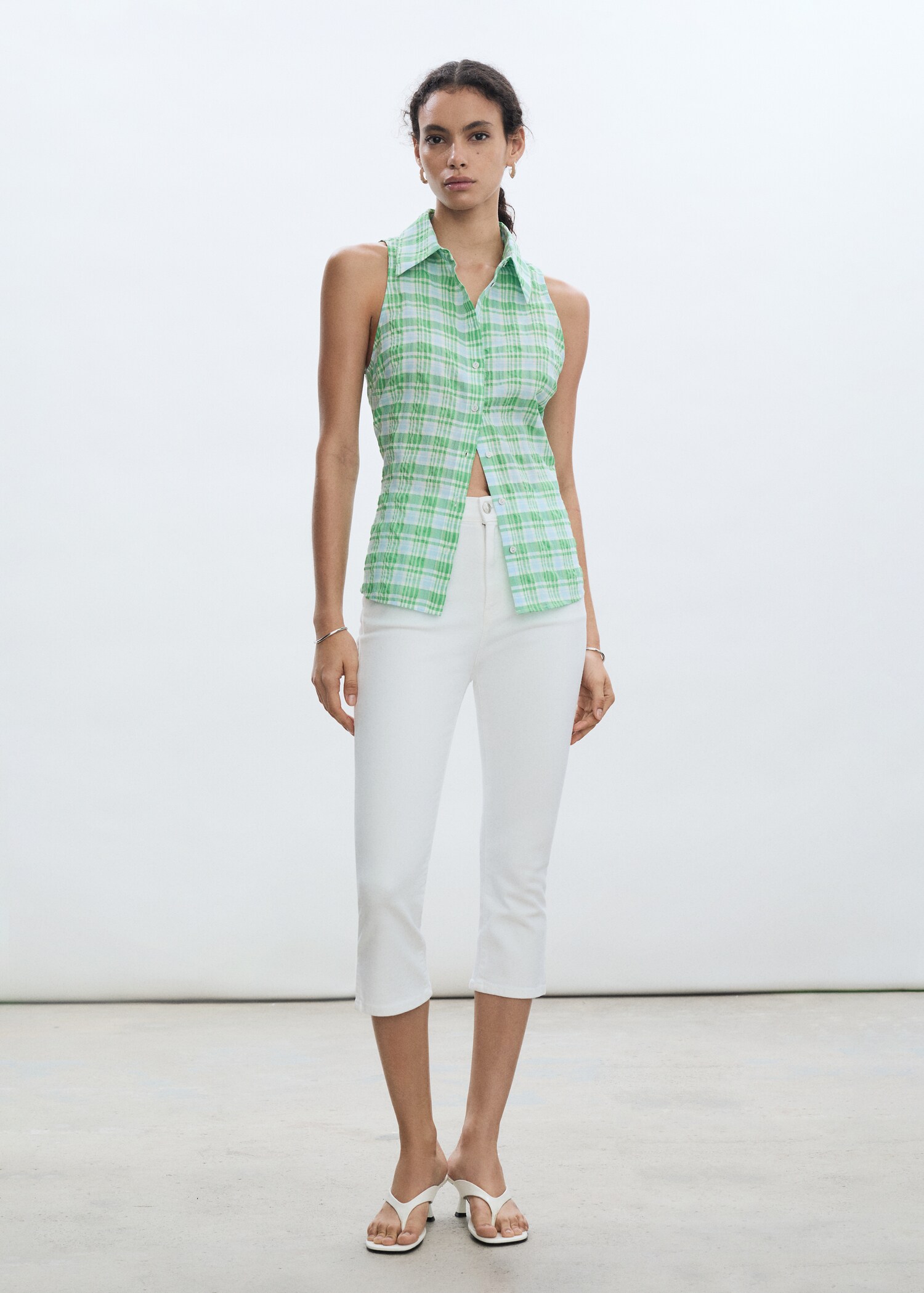Check sleeveless shirt - General plane