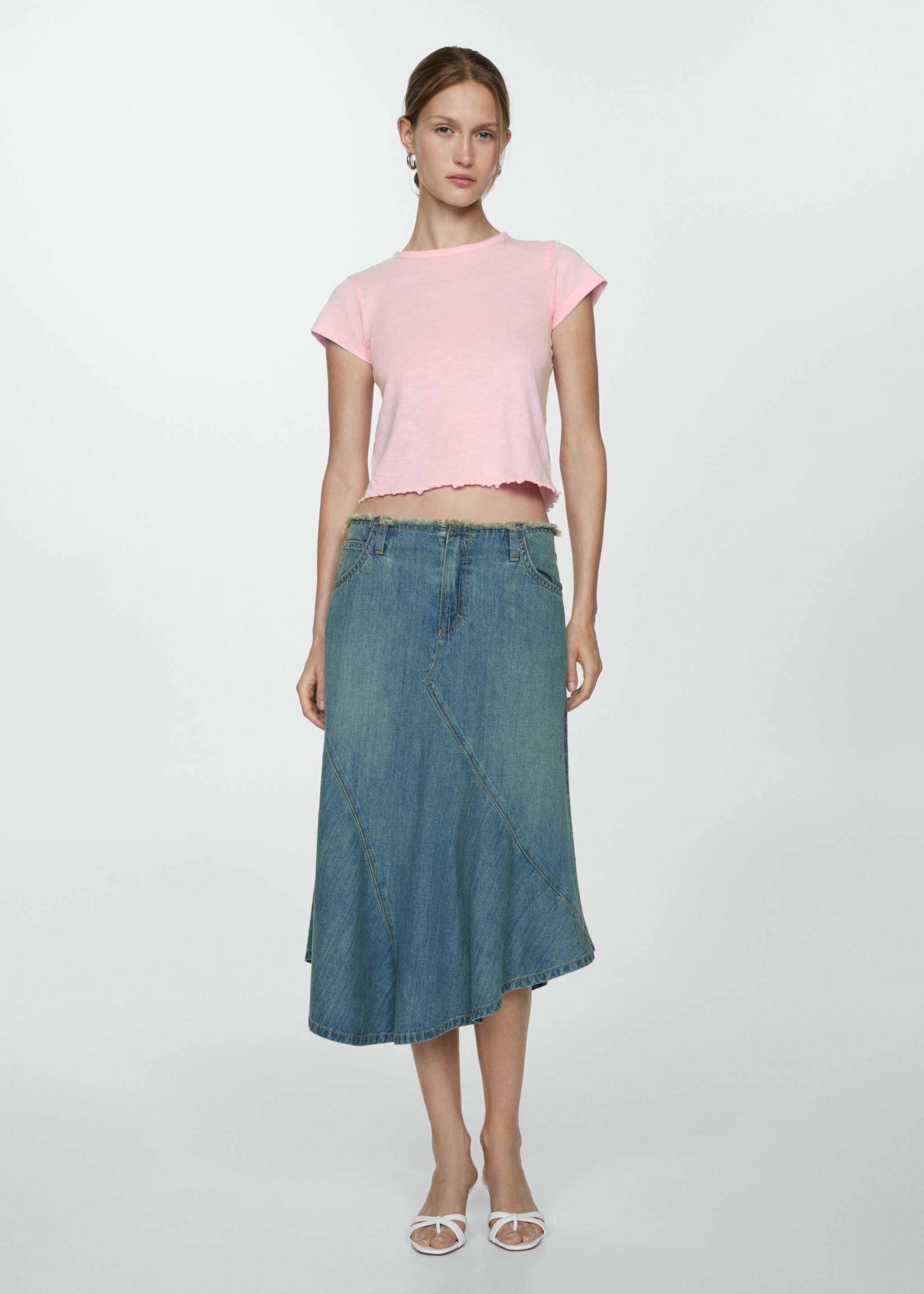 Short-sleeved cotton t-shirt - General plane, Pastel Pink. Ref: 77062920-00.