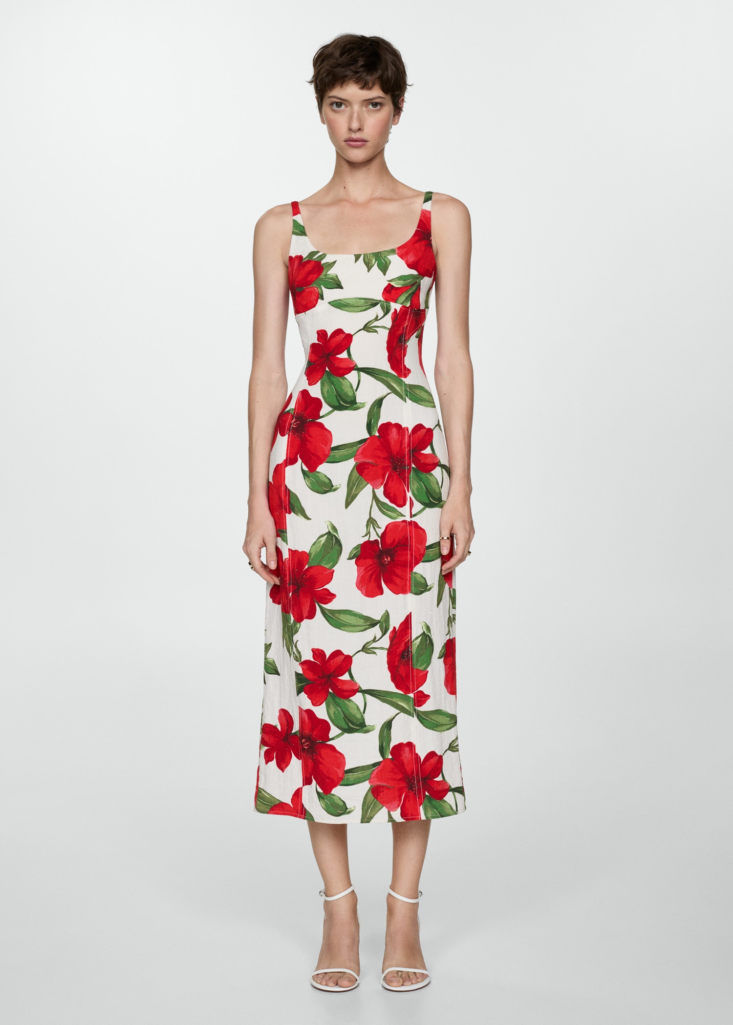 Midi Jurk Mango Jurk Bloemen Lange Jurk Met Bloemen Dames MANGO