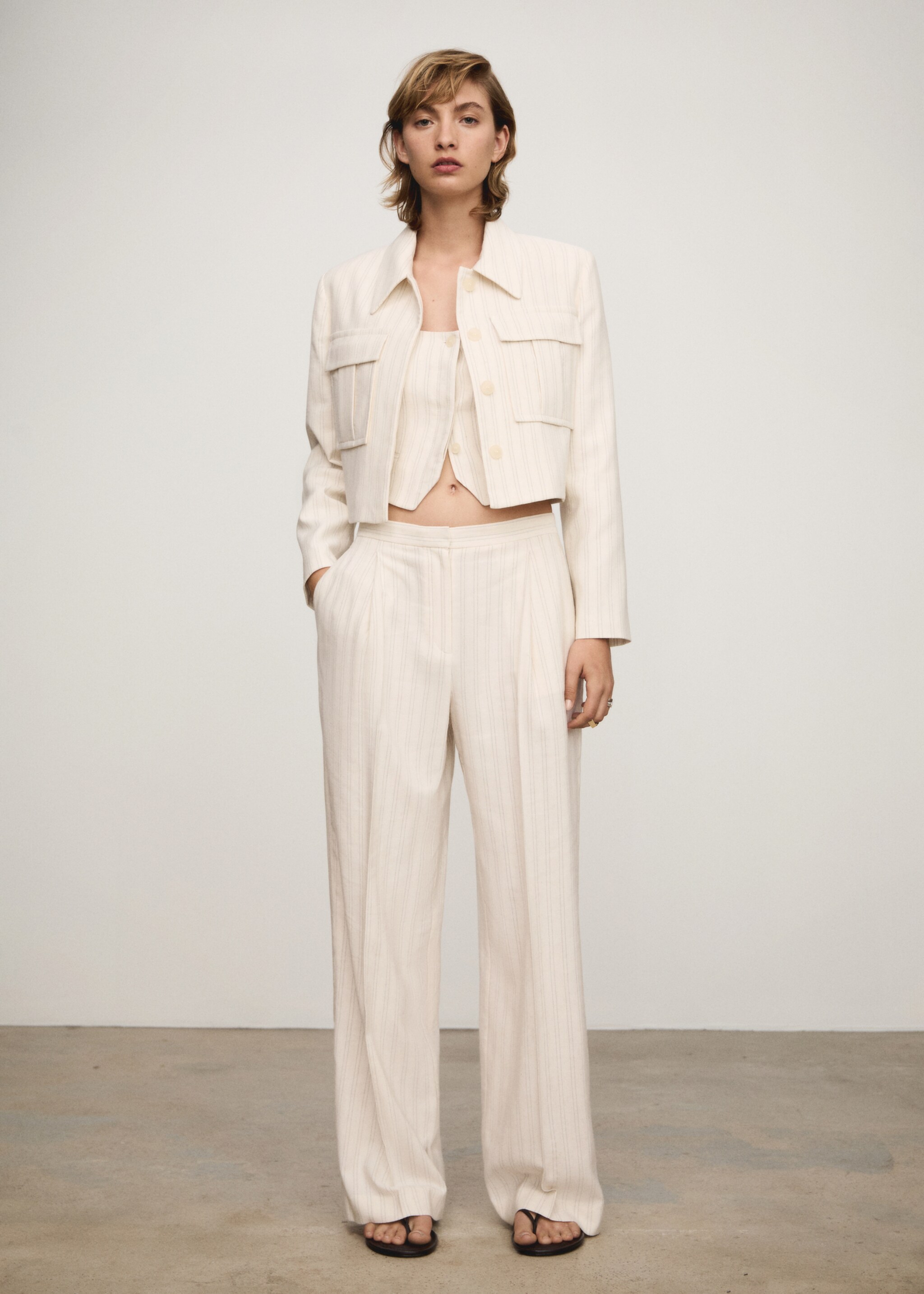 Straight striped trousers - General plane