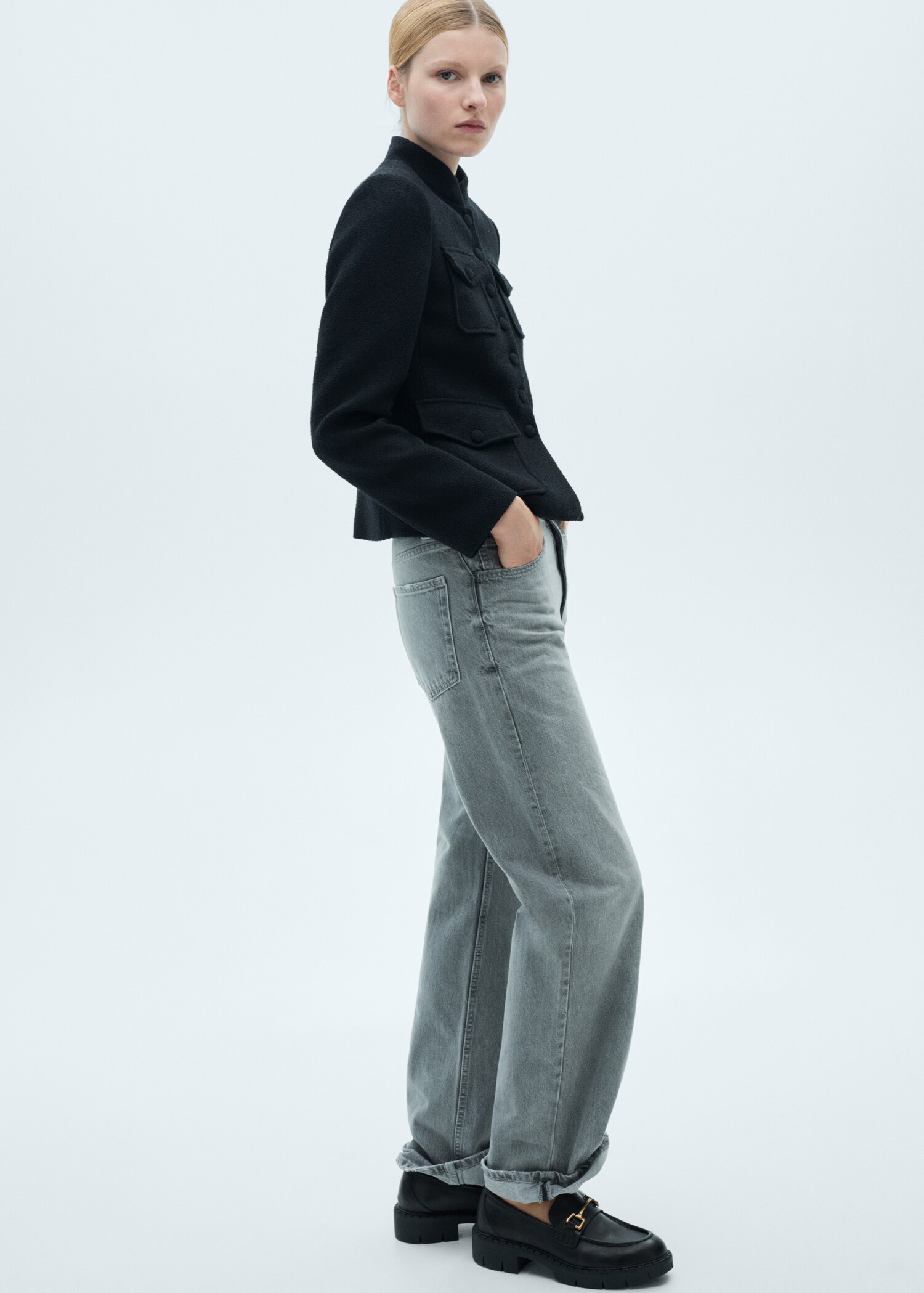 Mocassins pell detall metàl·lic - Pla general