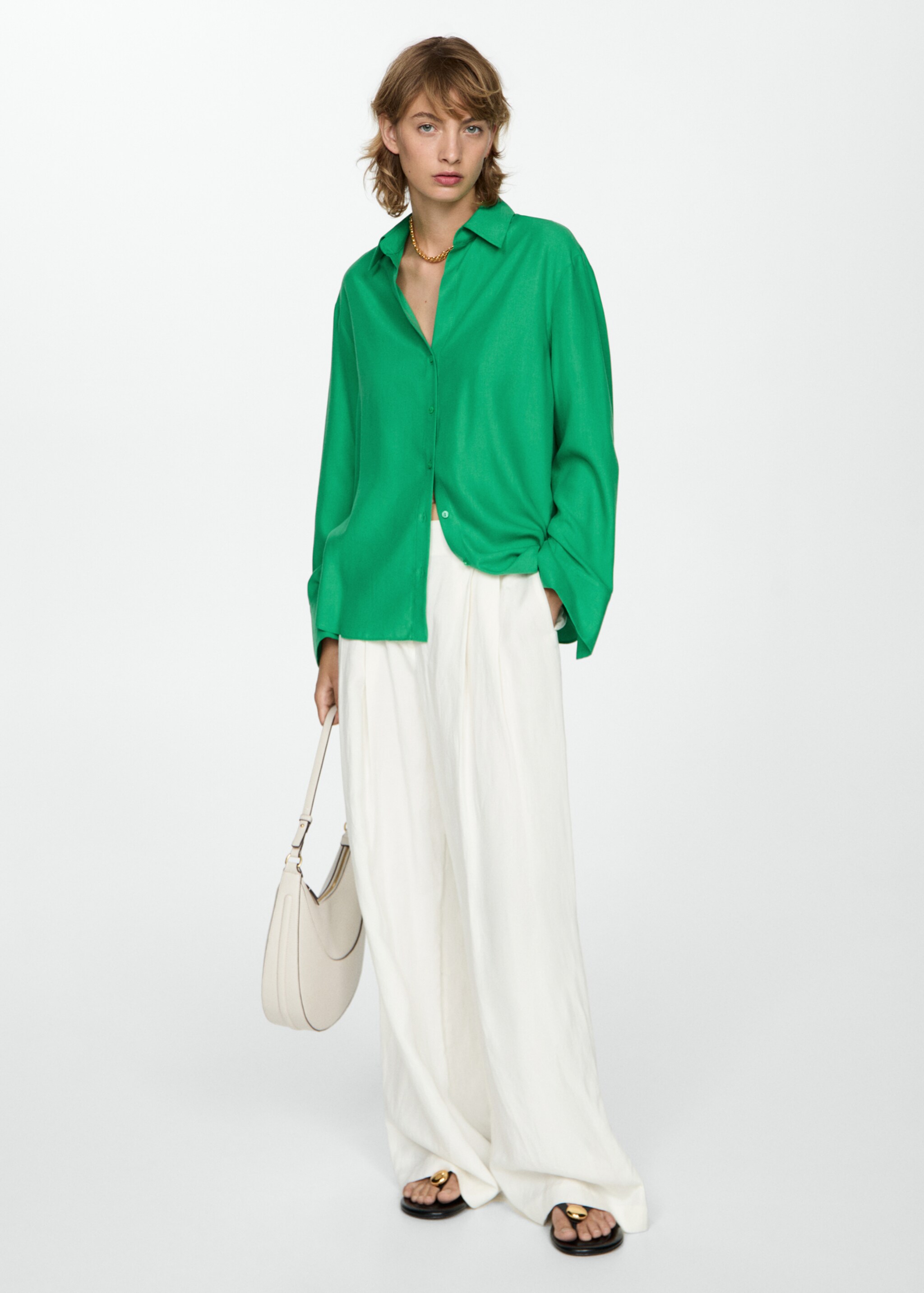 Chemise fluide Lyocell - Plan général, Vert. Ref: 77064059-00.