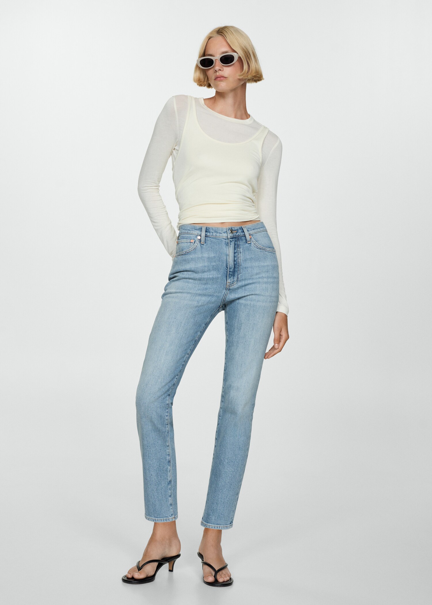 Claudia slim-fit cropped jeans - General plane