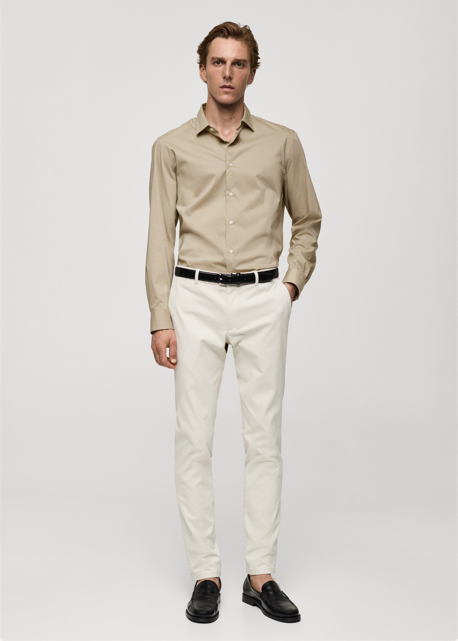 Camisa regular fit cotó stretch - Pla general
