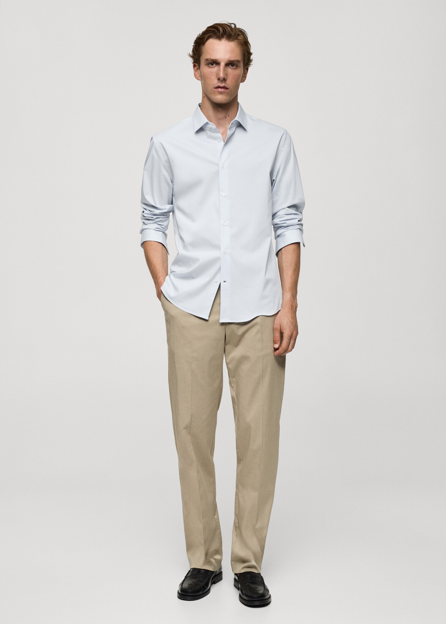 Camisa regular fit cotó stretch - Pla general
