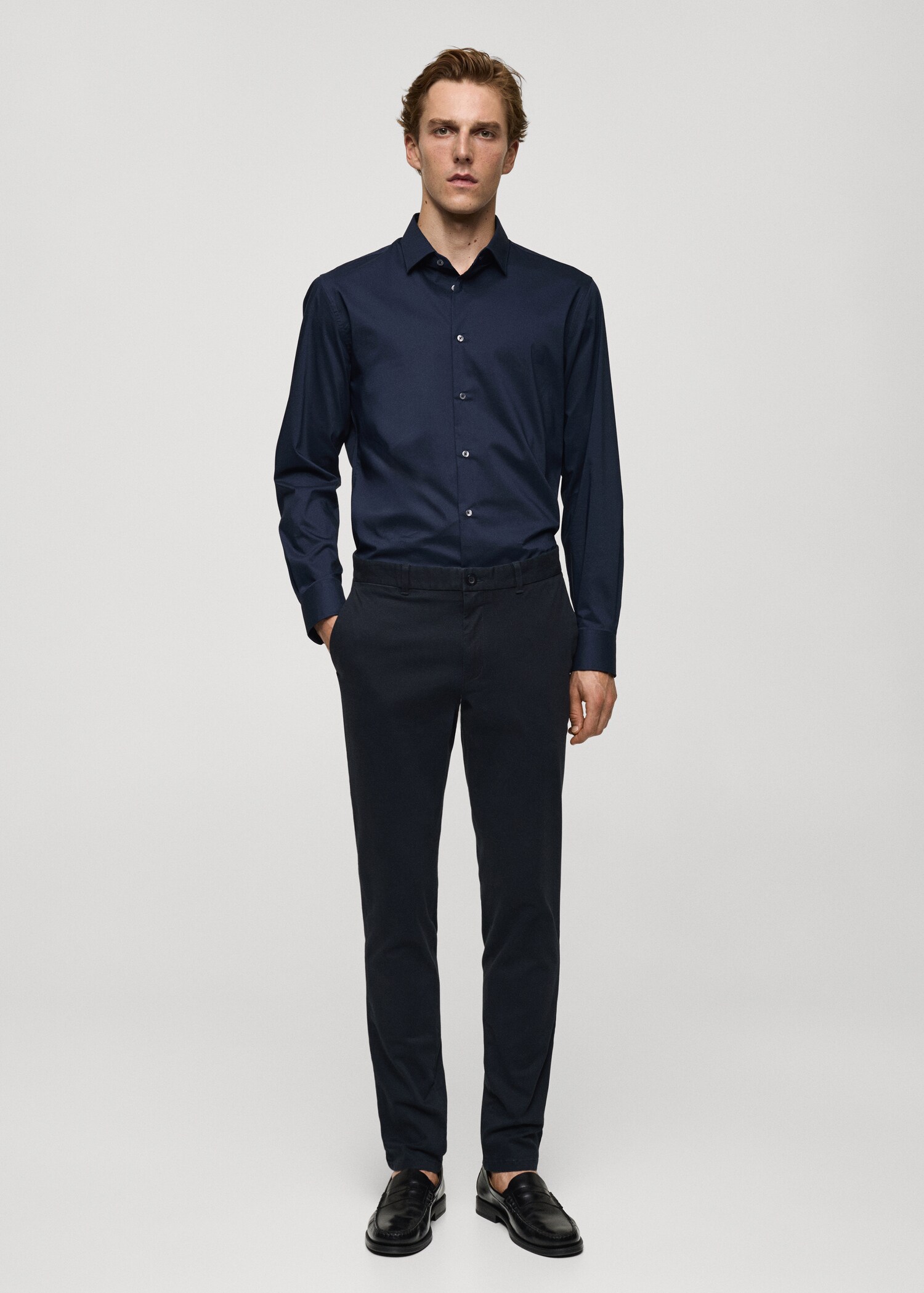 Camisa regular fit cotó stretch - Pla general