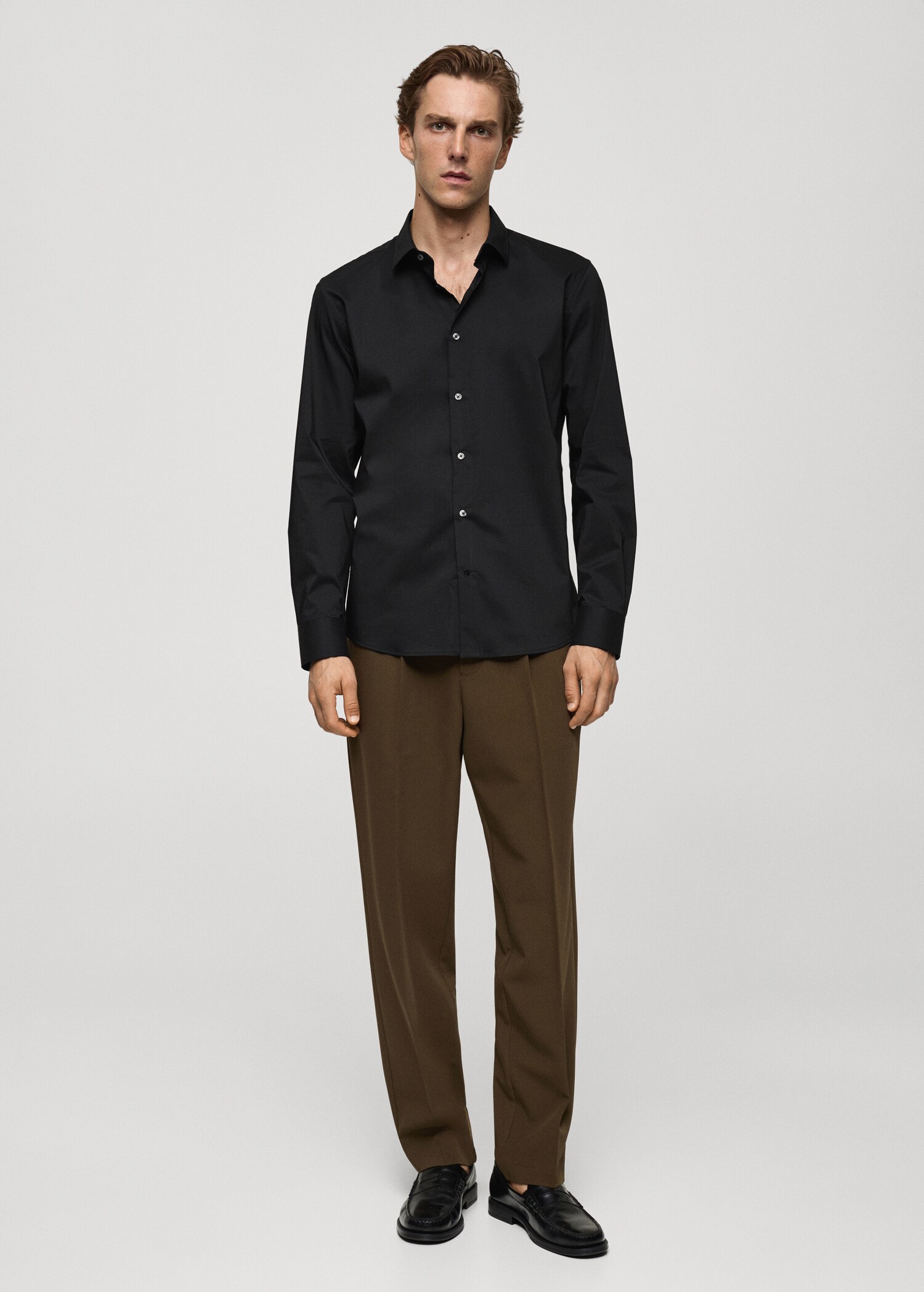 Camisa regular fit cotó stretch - Pla general
