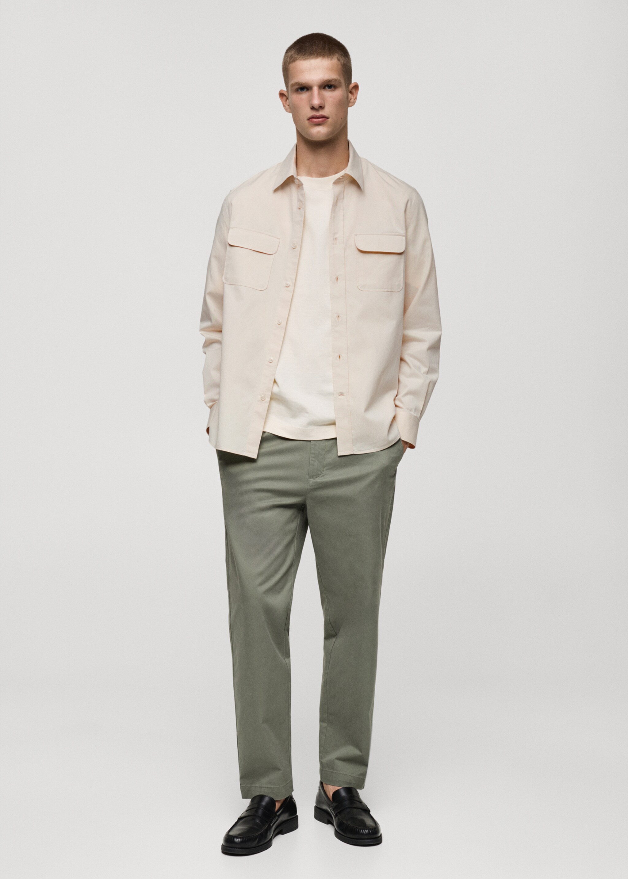 Sobrecamisa twill algodón bolsillos - Plano general