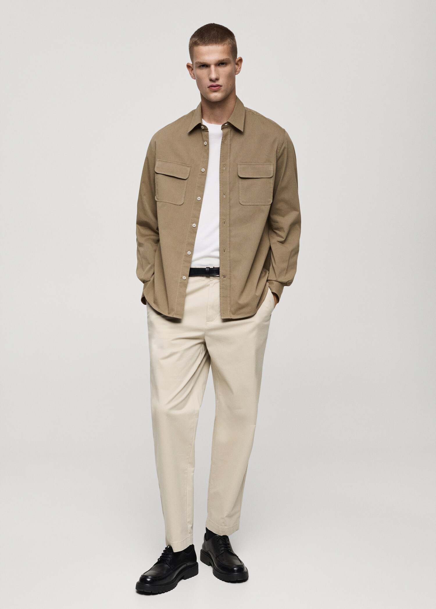 Sobrecamisa twill algodón bolsillos - Plano general