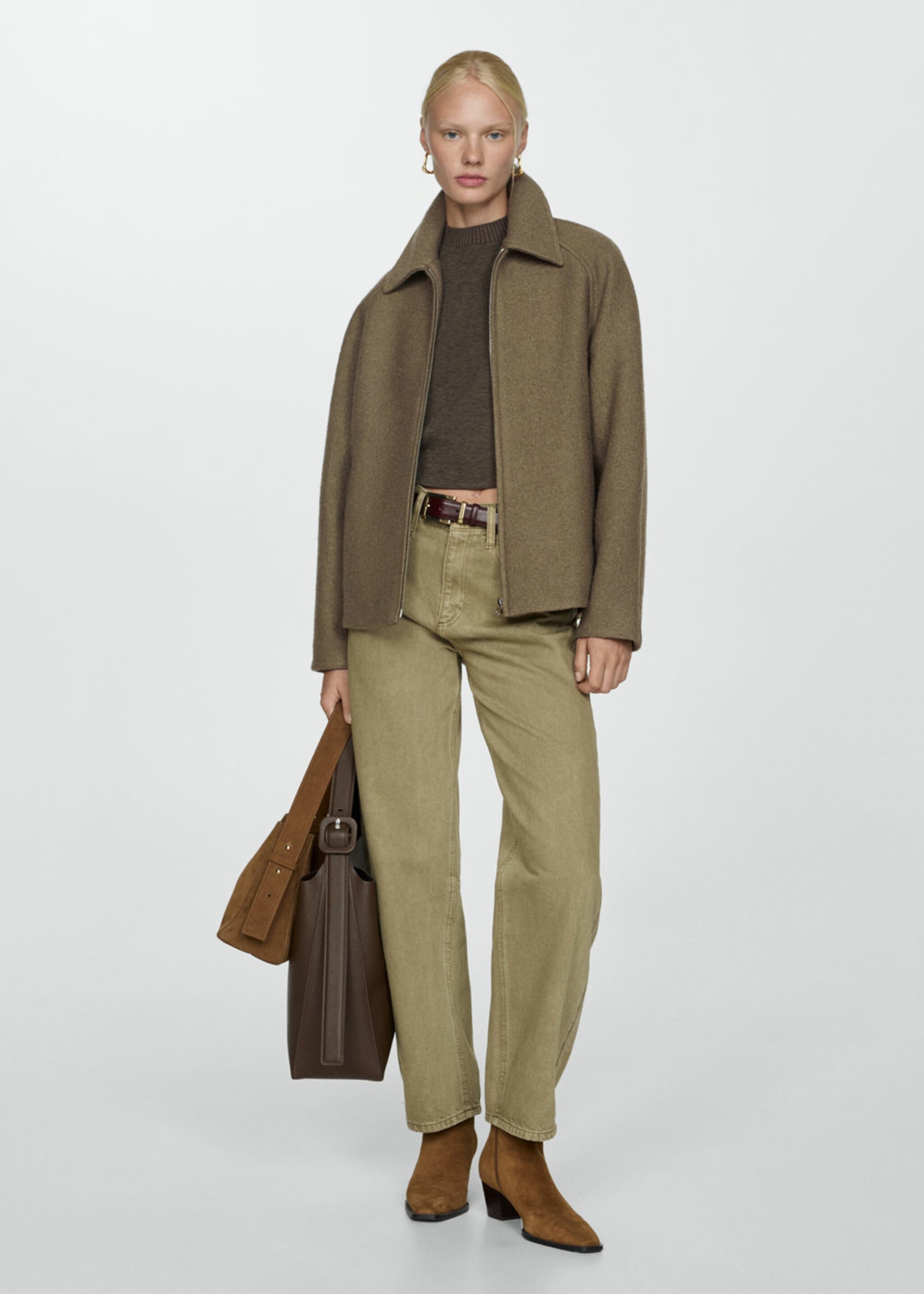 Wool jacket with pockets - General plane, Khaki. Ref: 77065638-00.