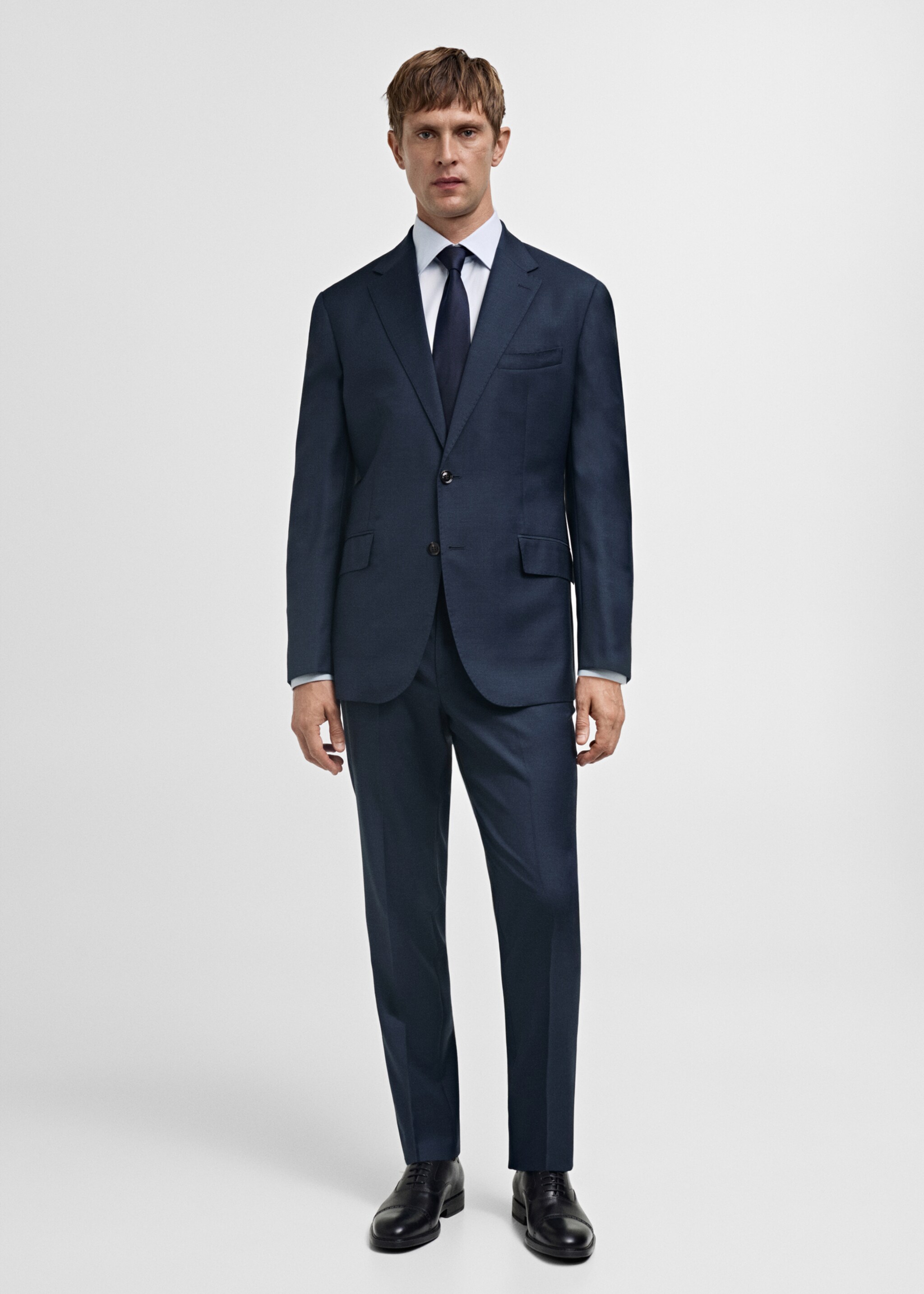 Obleková košile slim fit z bavlny - Celkový náhled, Modrá obloha. Ref: 77065985-00.