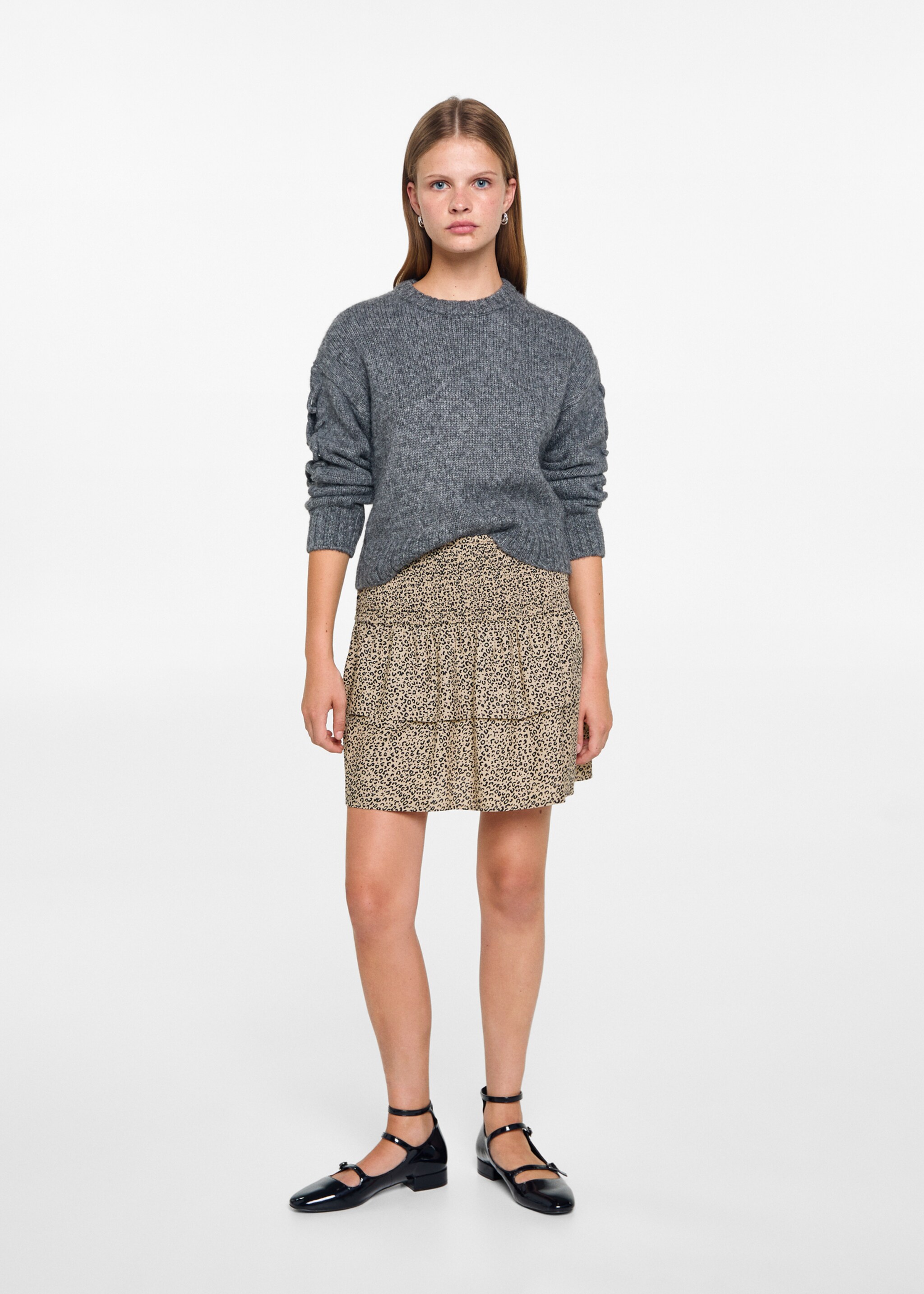 Leopardmönstrad volangkjol - Allmän bild, Beige. Ref: 77065987-00.