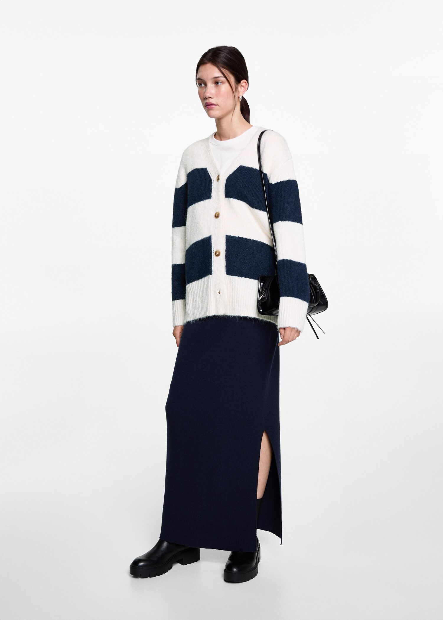 Cardigan maille rayures - Plan général