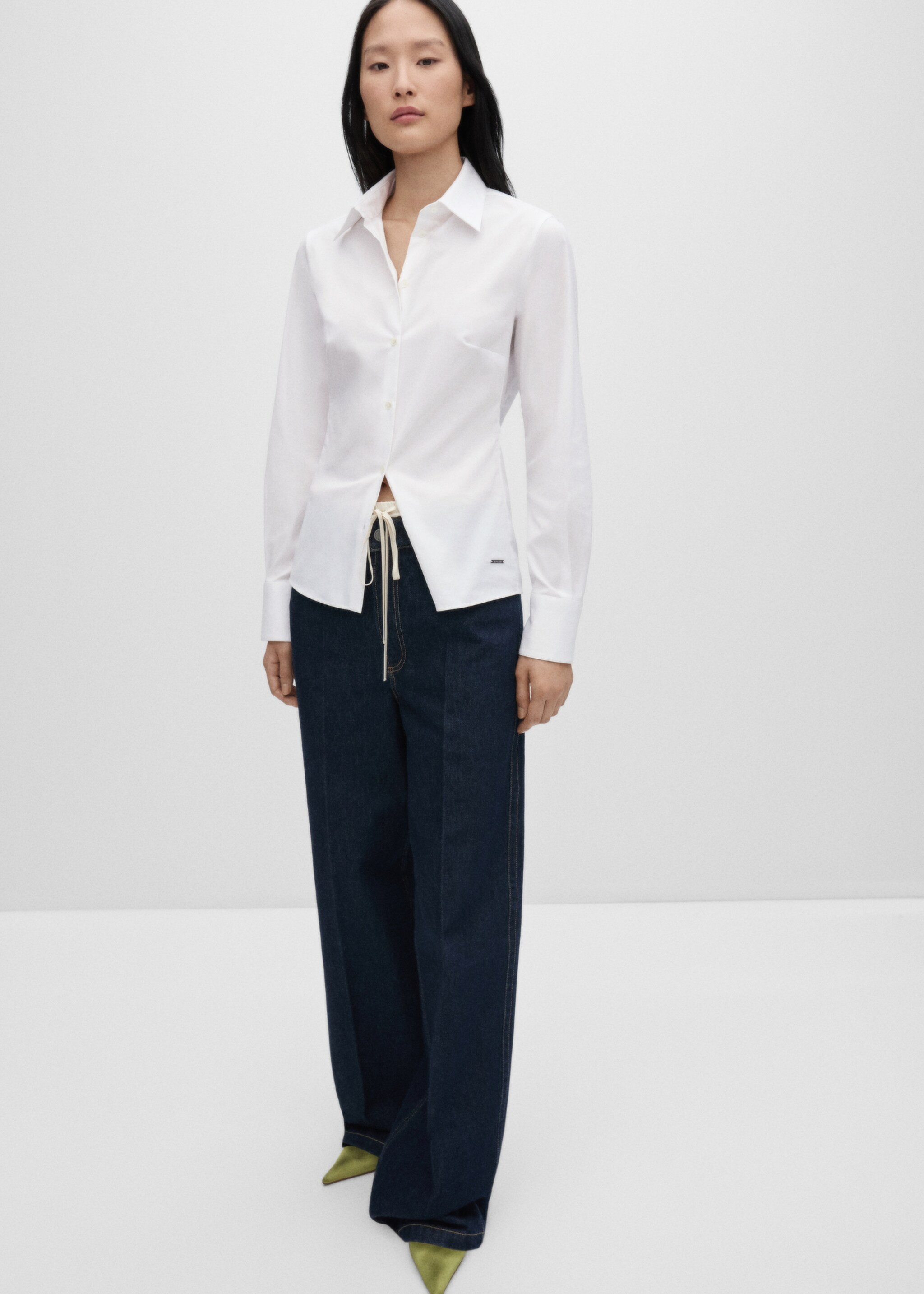 Slim-fit poplin shirt - General plane, White. Ref: 77066745-00.
