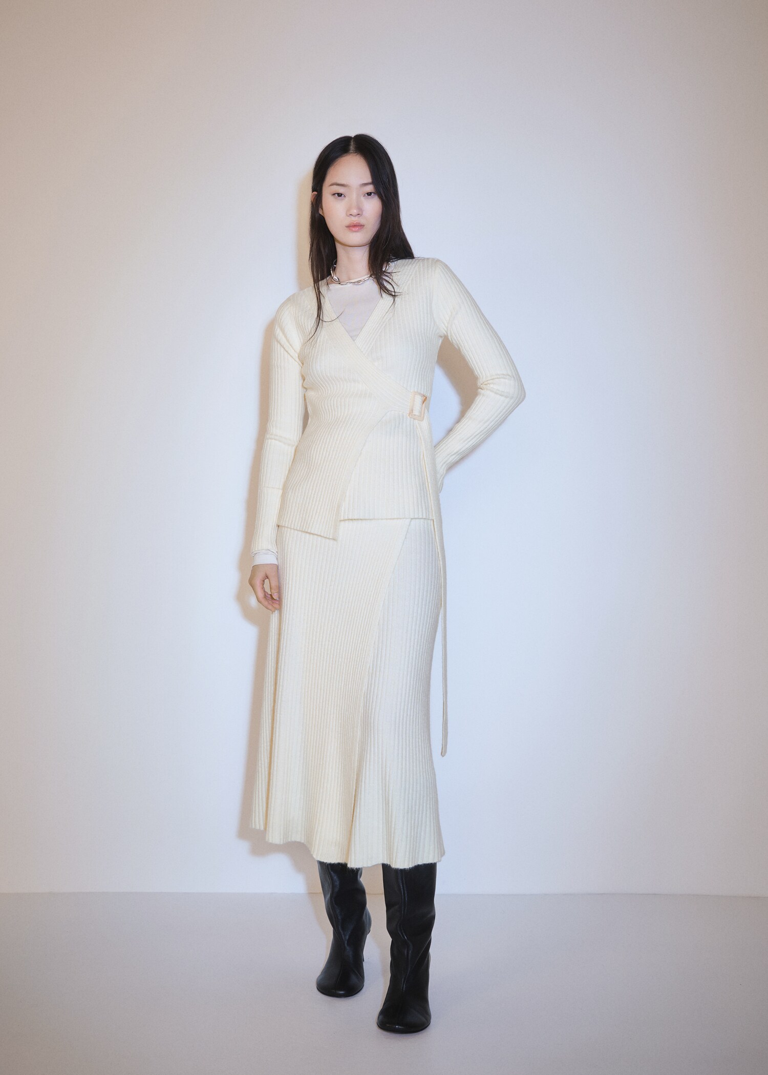 Gebreide overslagrok - Overzichtstekening