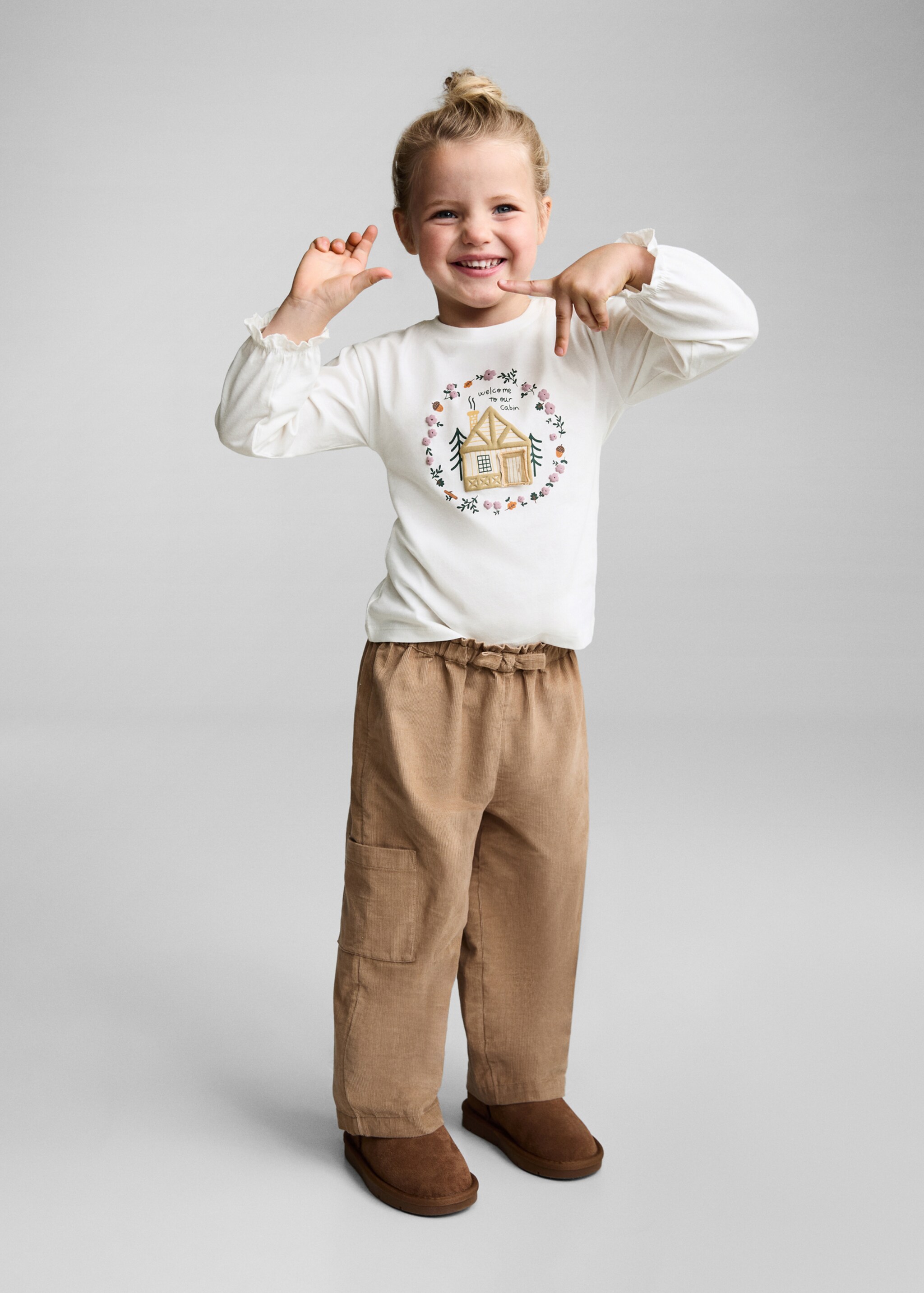 Long-sleeved t-shirt with embossed print - General plane, Off White. Ref: 77067665-00.