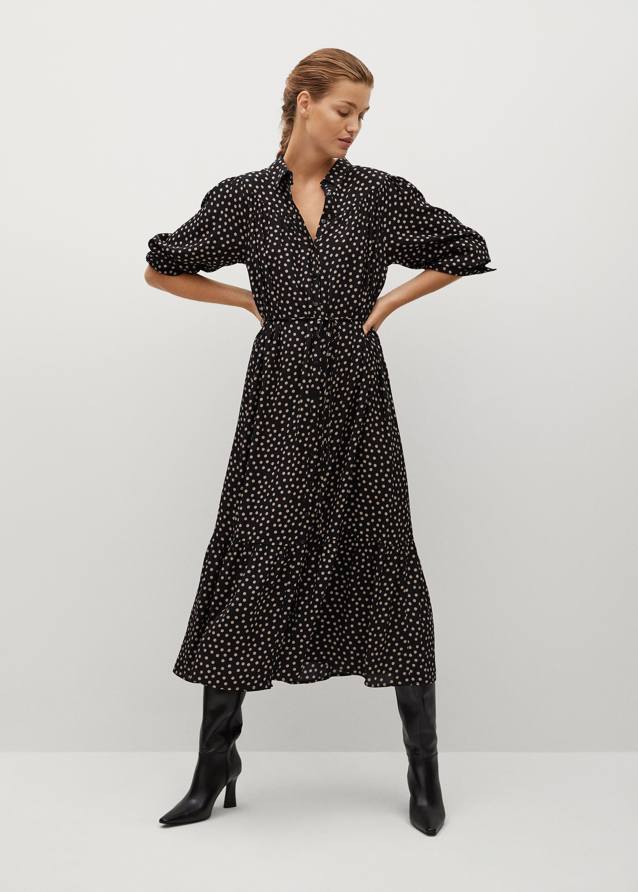 Ruffle printed dress - General plane