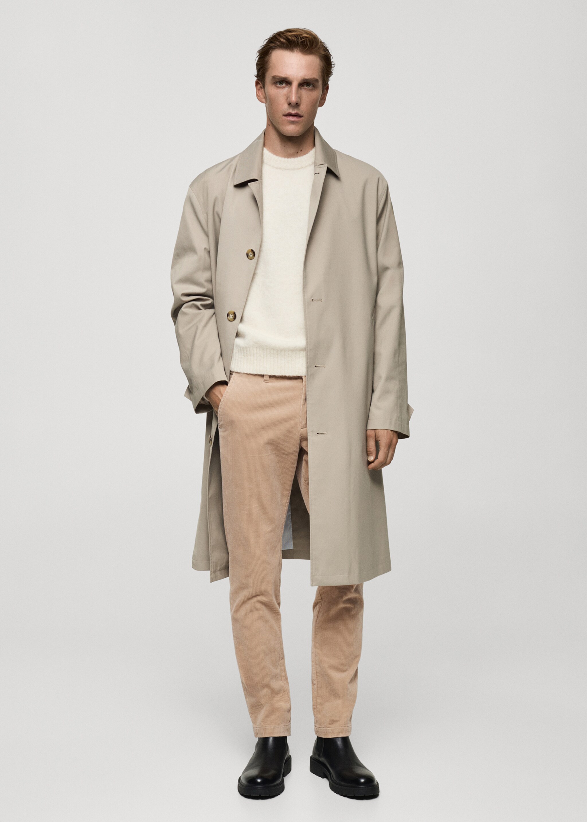 Slim Fit-Cordhose - Allgemeine Ansicht, Beige. Ref: 77067913-00.