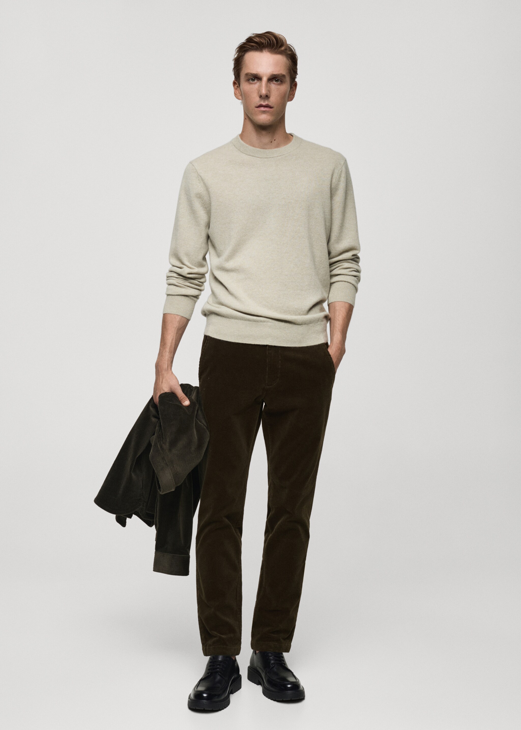 Slim Fit-Cordhose - Allgemeine Ansicht, Khaki. Ref: 77067913-00.
