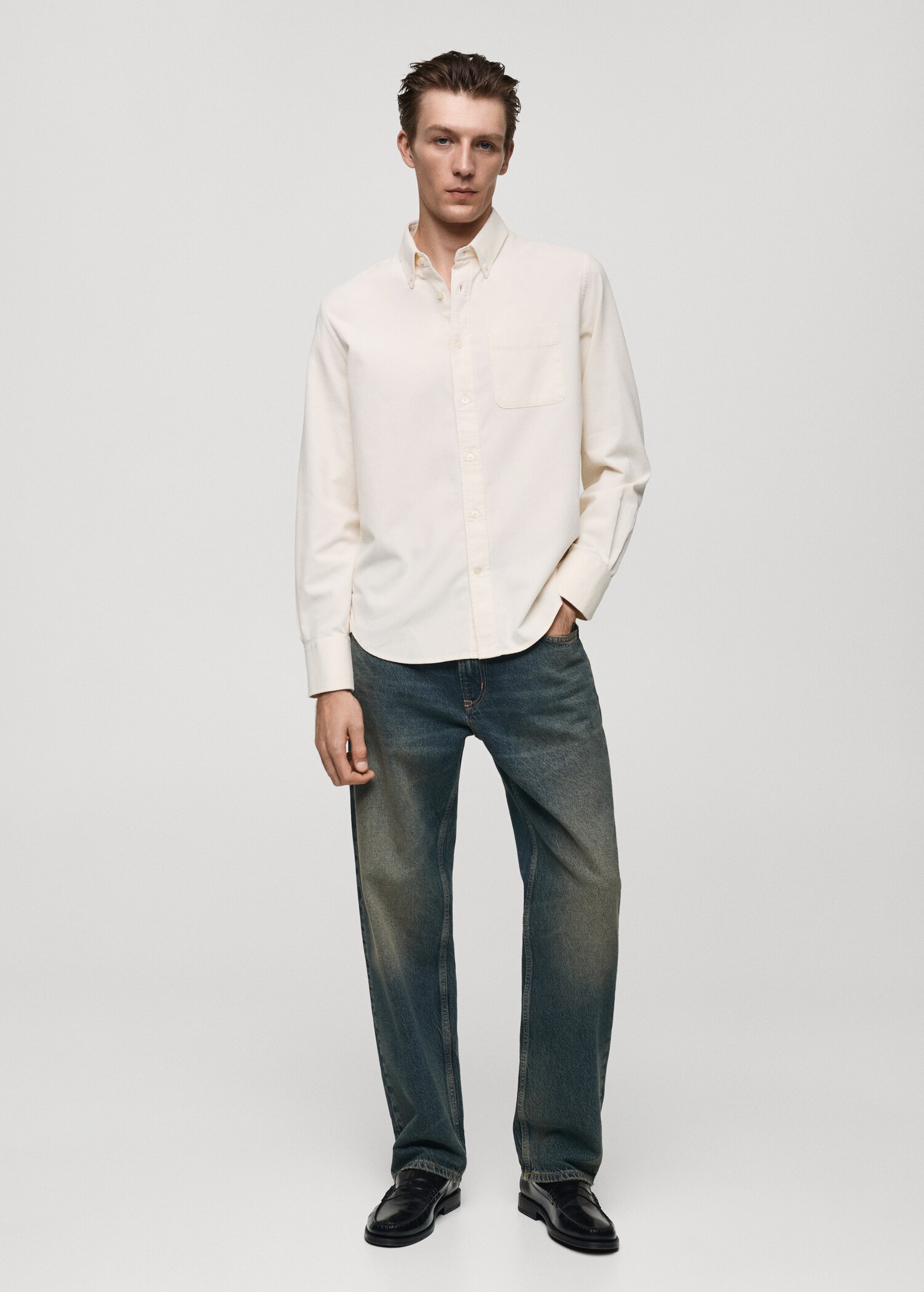 Classic-fit micro-corduroy shirt - General plane