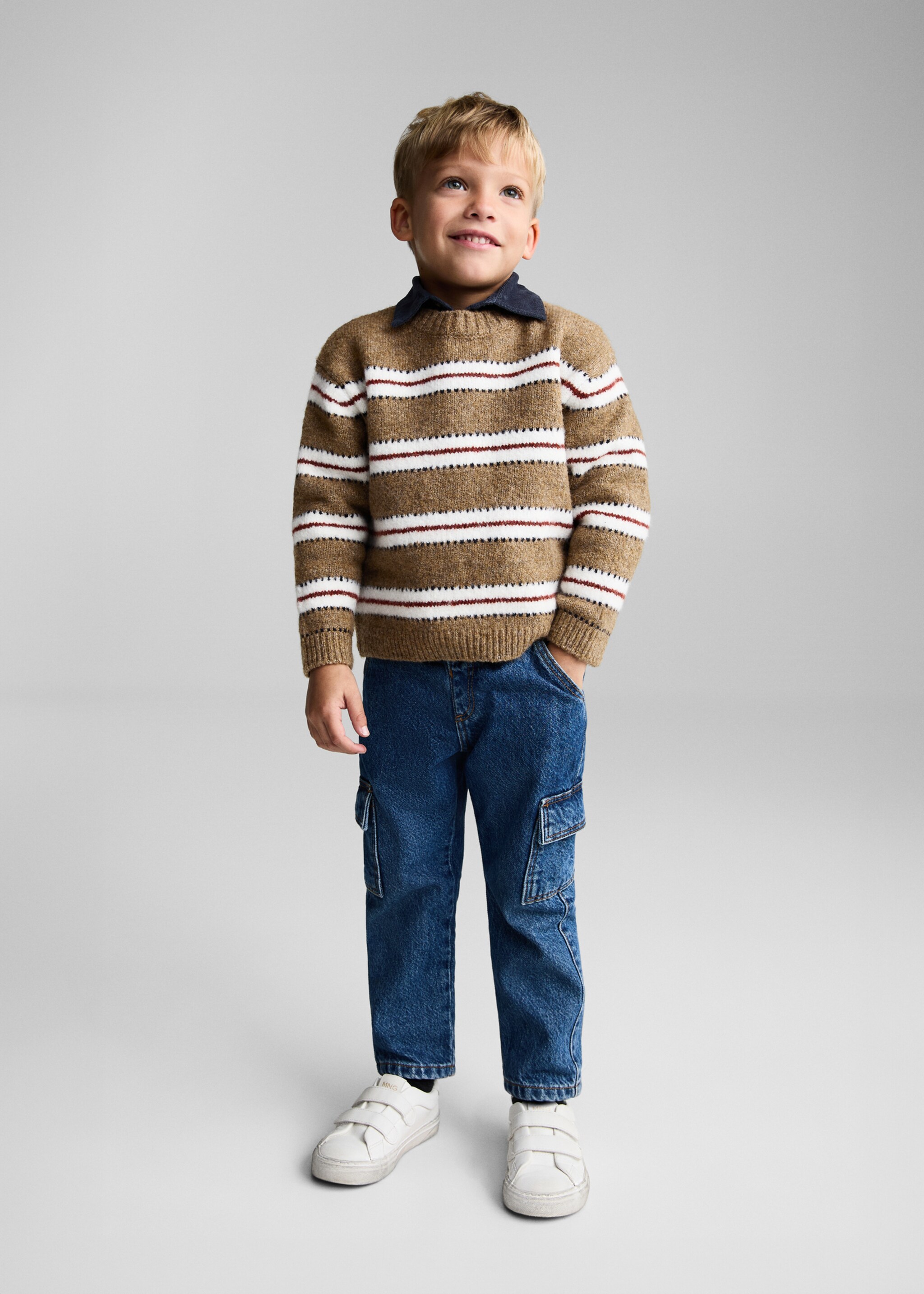 Knit striped sweater - General plane, Medium Brown. Ref: 77067927-00.